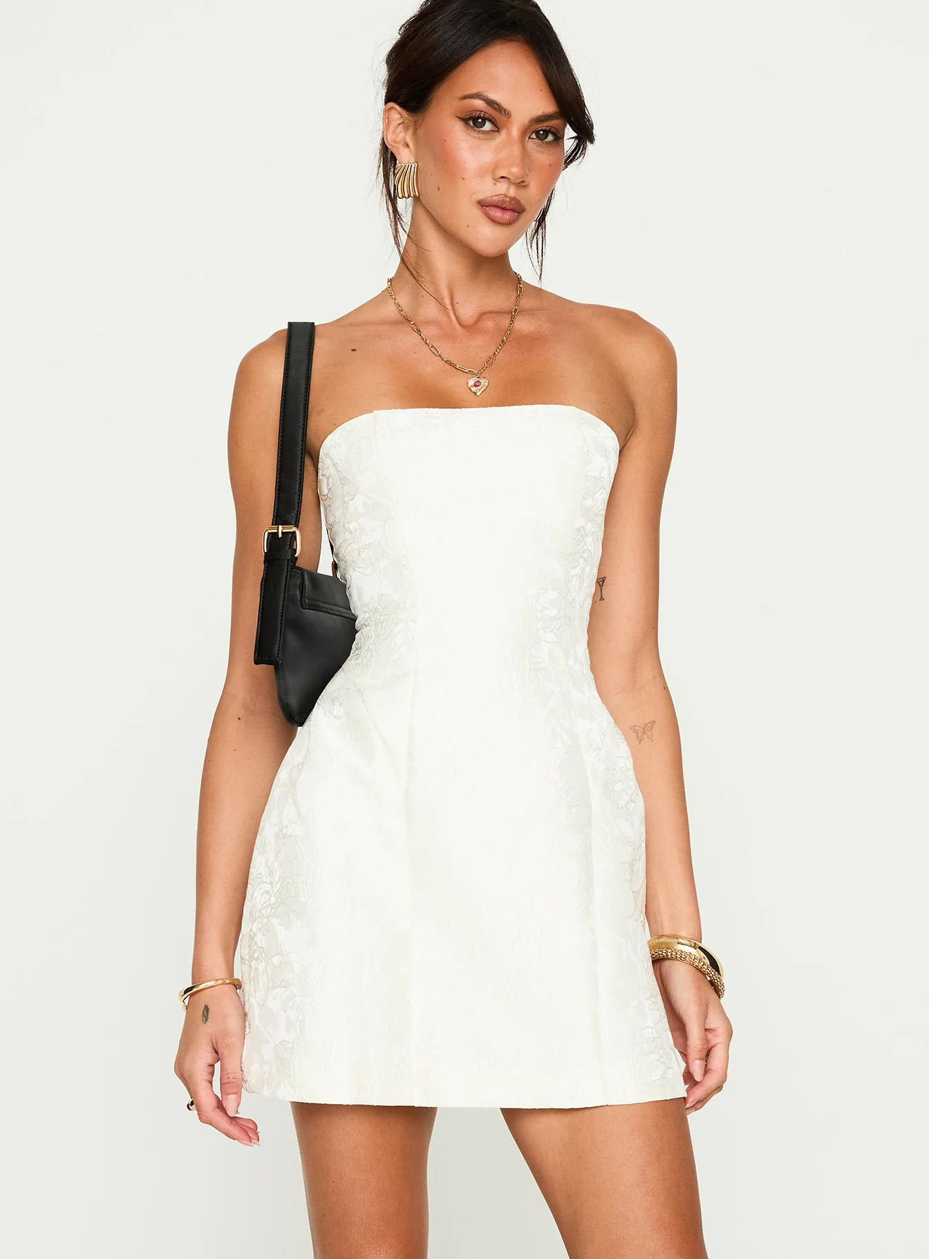 Heaven Sent Strapless Mini Dress White - TREBLEV