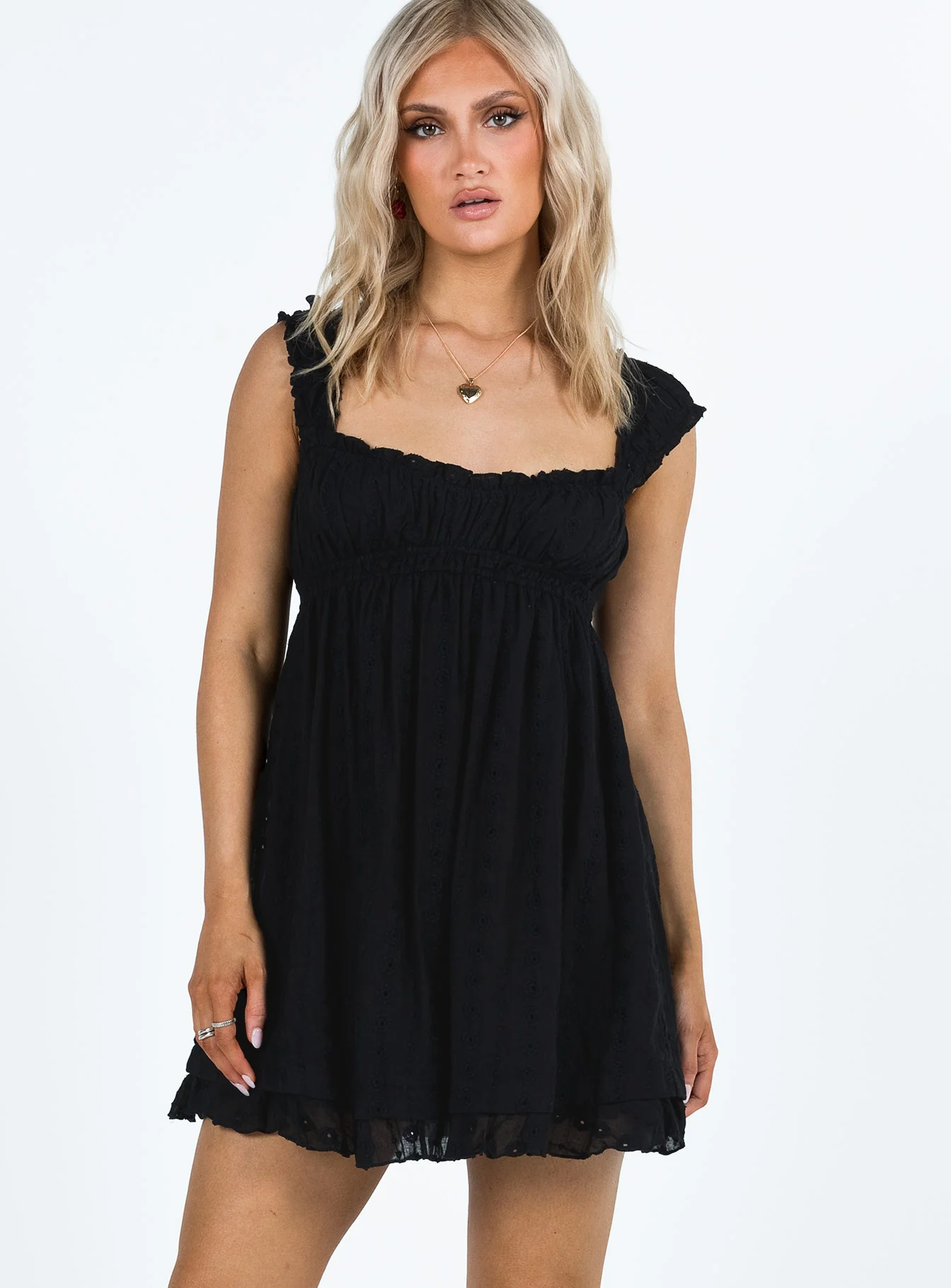 Carlita Mini Dress Black - TREBLEV