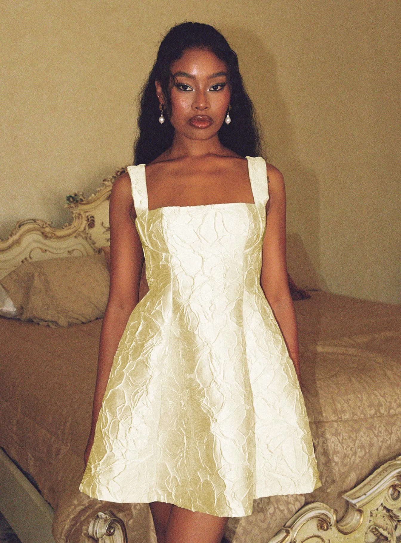 Eloquent Mini Dress Light Yellow - TREBLEV