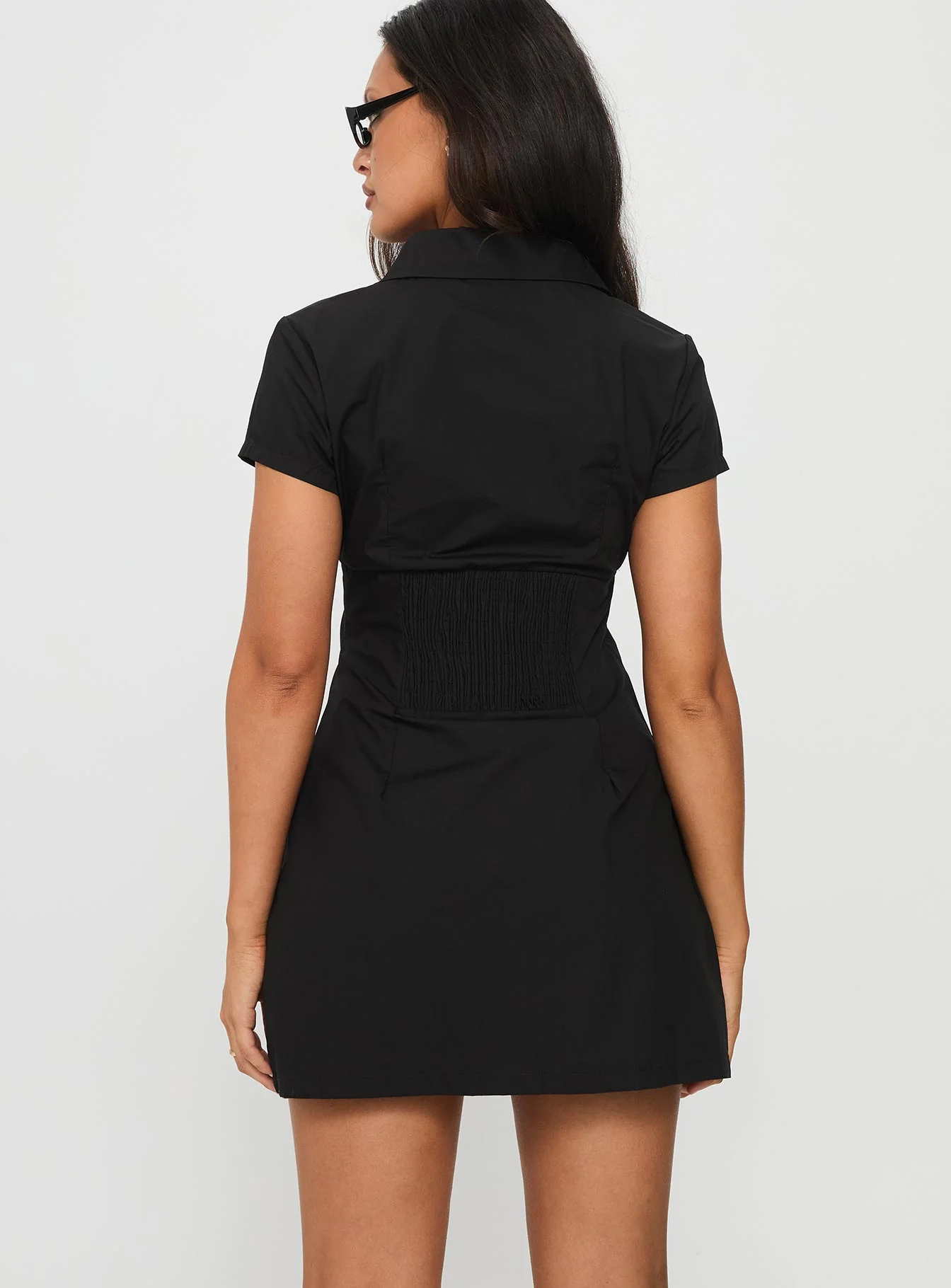 Motley Mini Dress Black - TREBLEV