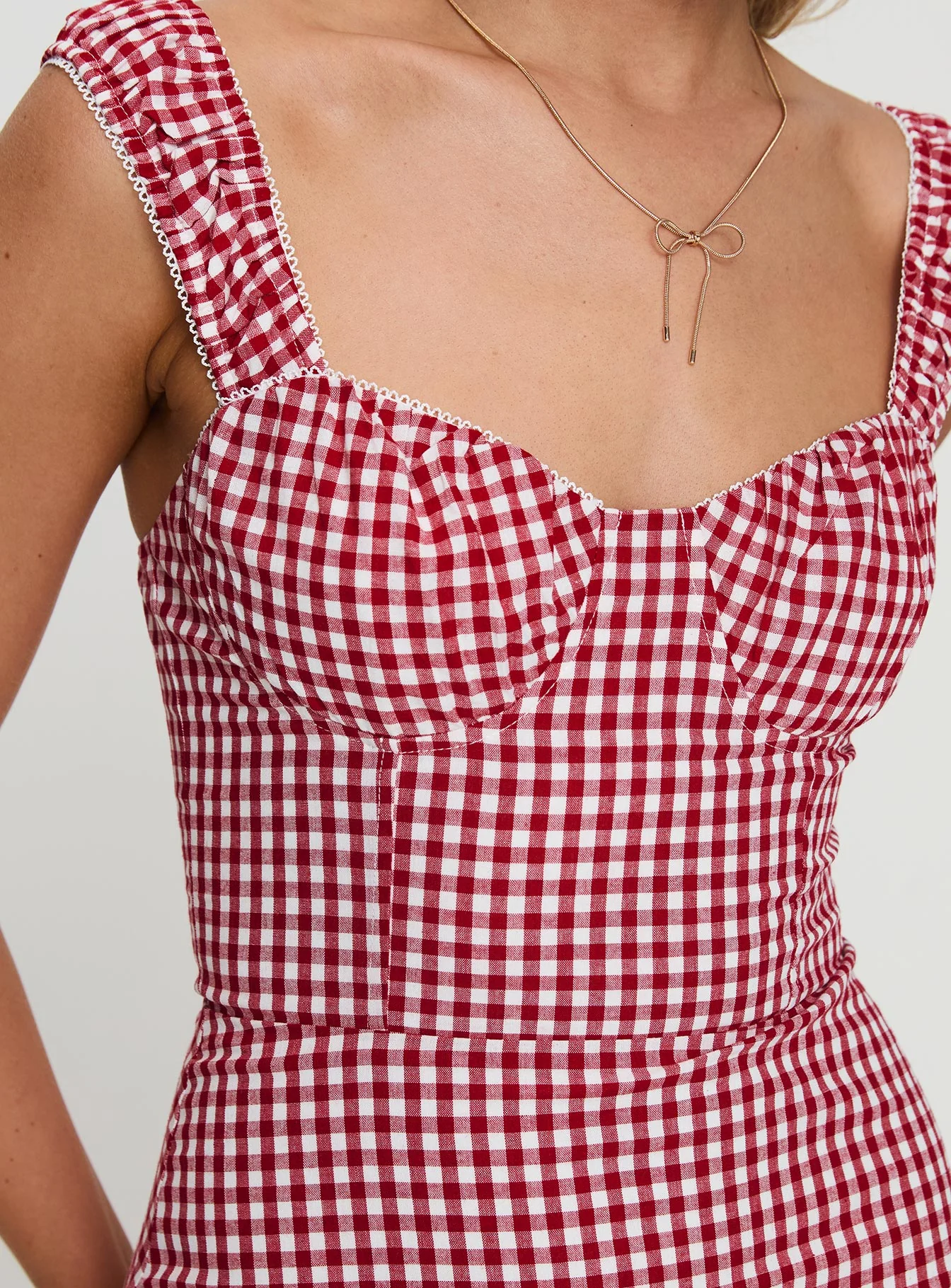 Faubert Mini Dress Red Gingham - TREBLEV