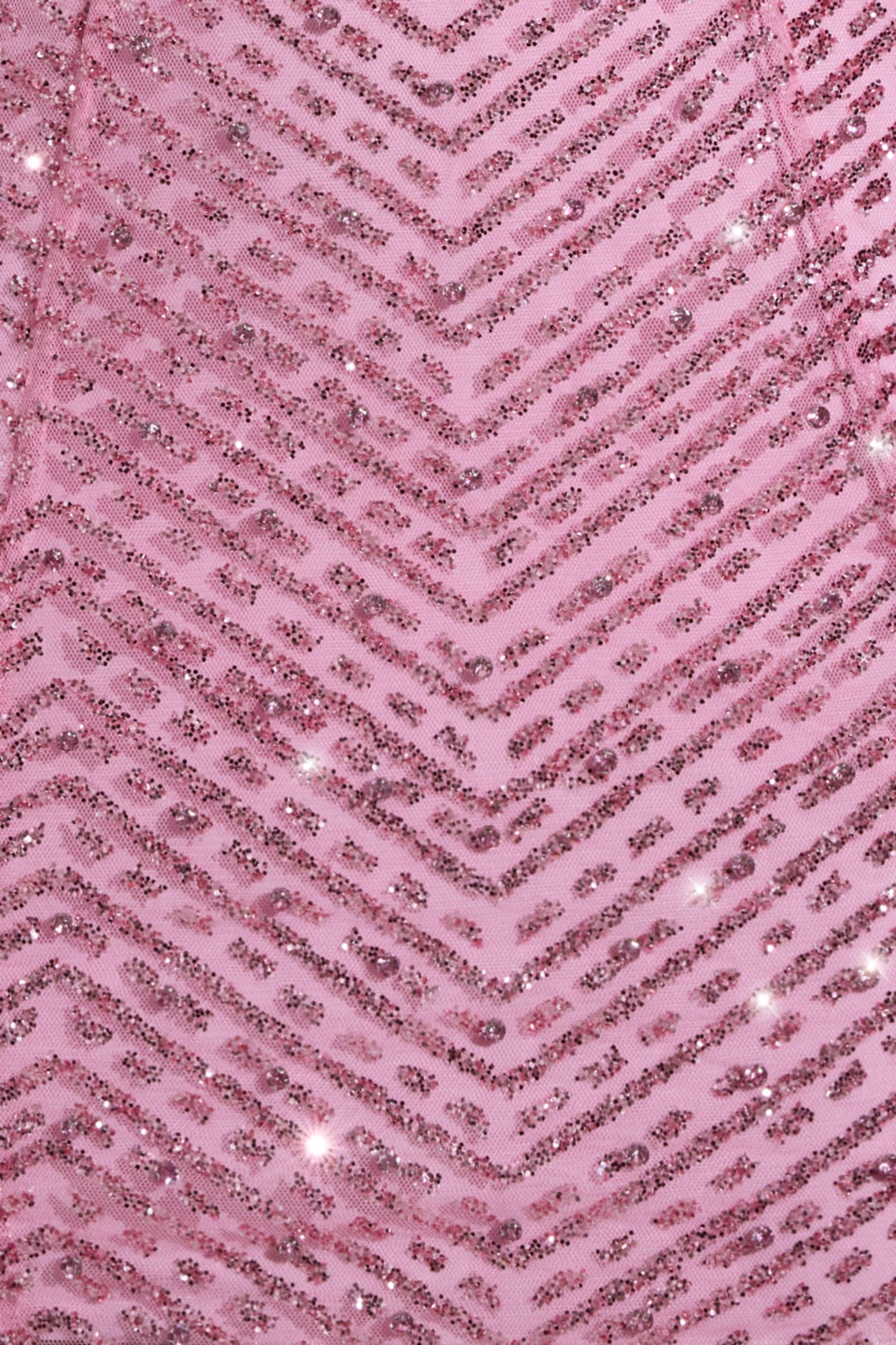 Embellished Halterneck Mini Dress in Pink - TREBLEV