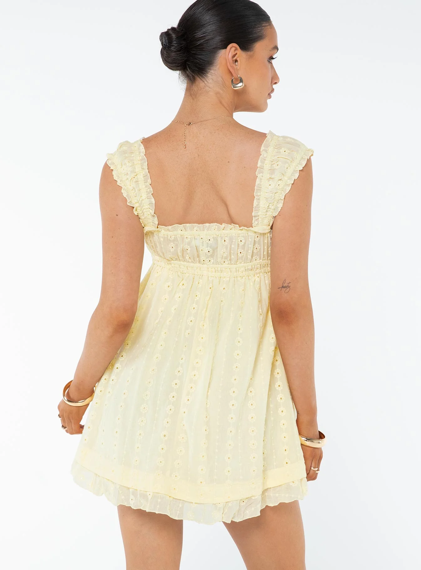 Carlita Mini Dress Yellow - TREBLEV