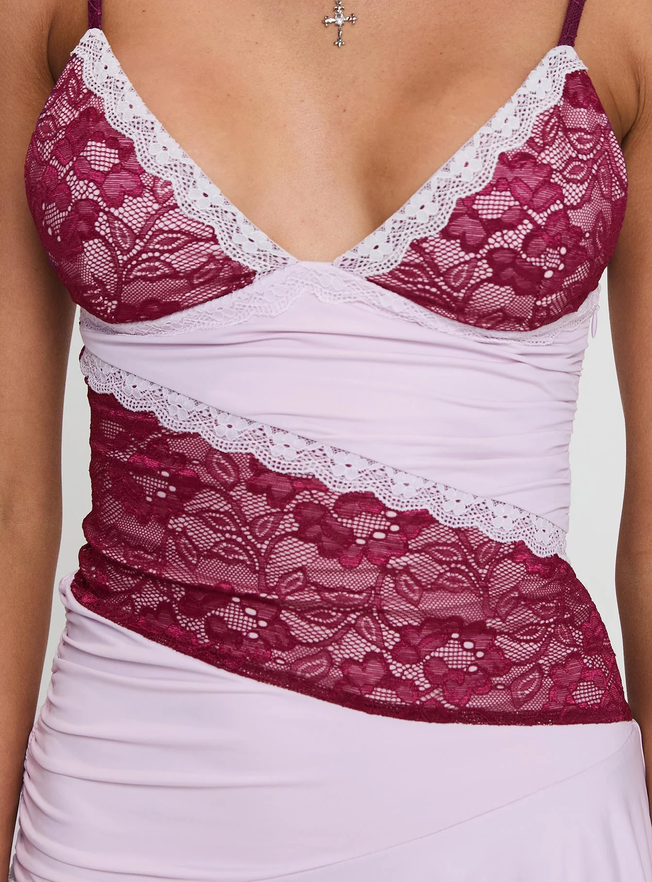 Love Is Alive Lace Mini Dress Lilac - TREBLEV