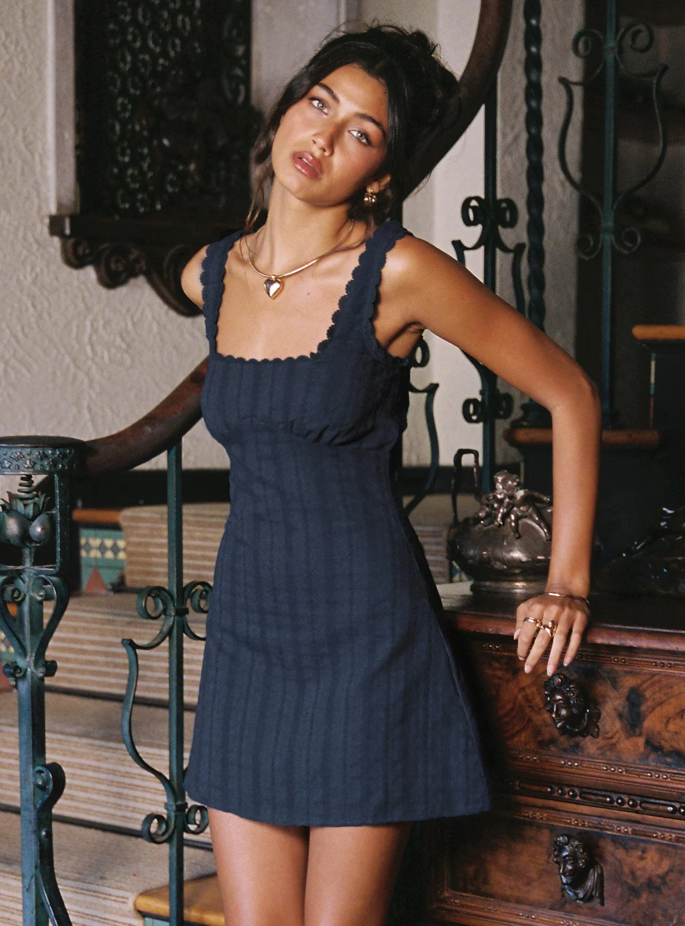 Dasha Mini Dress Navy - TREBLEV