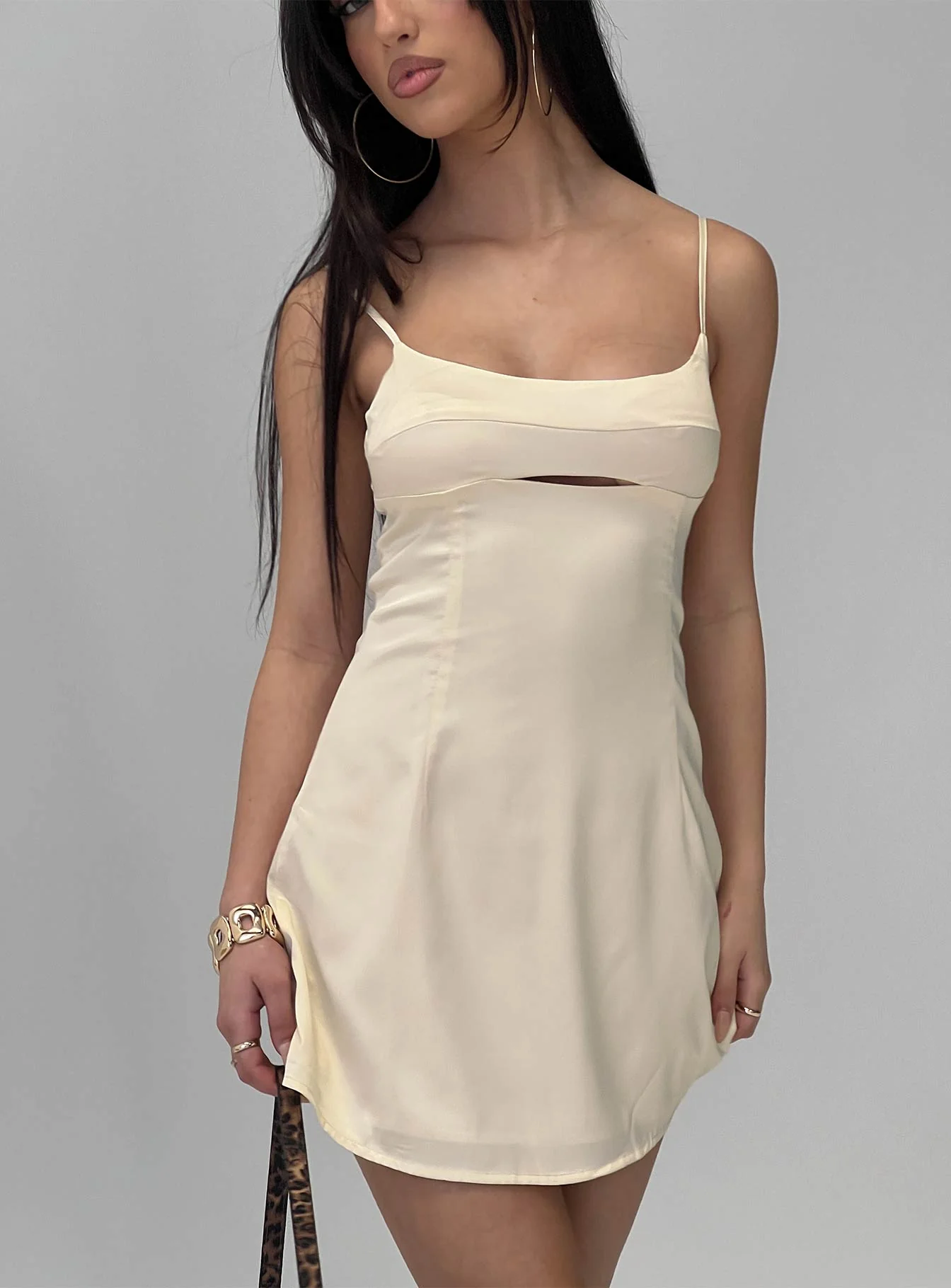Powell Mini Dress Champagne - TREBLEV