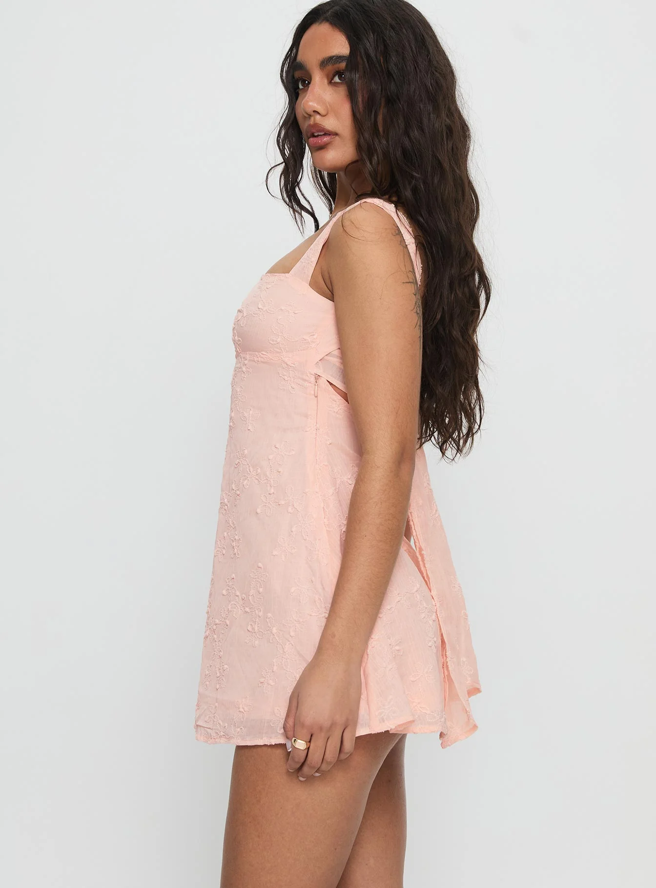 Mcbeath Mini Dress Light Pink - TREBLEV