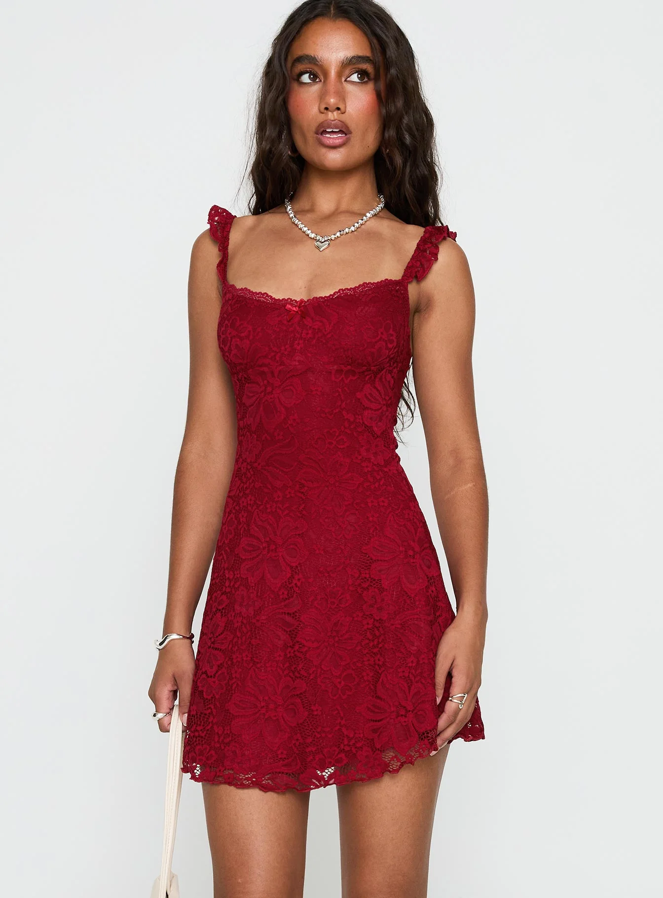 Beacall Mini Dress Red Petite - TREBLEV