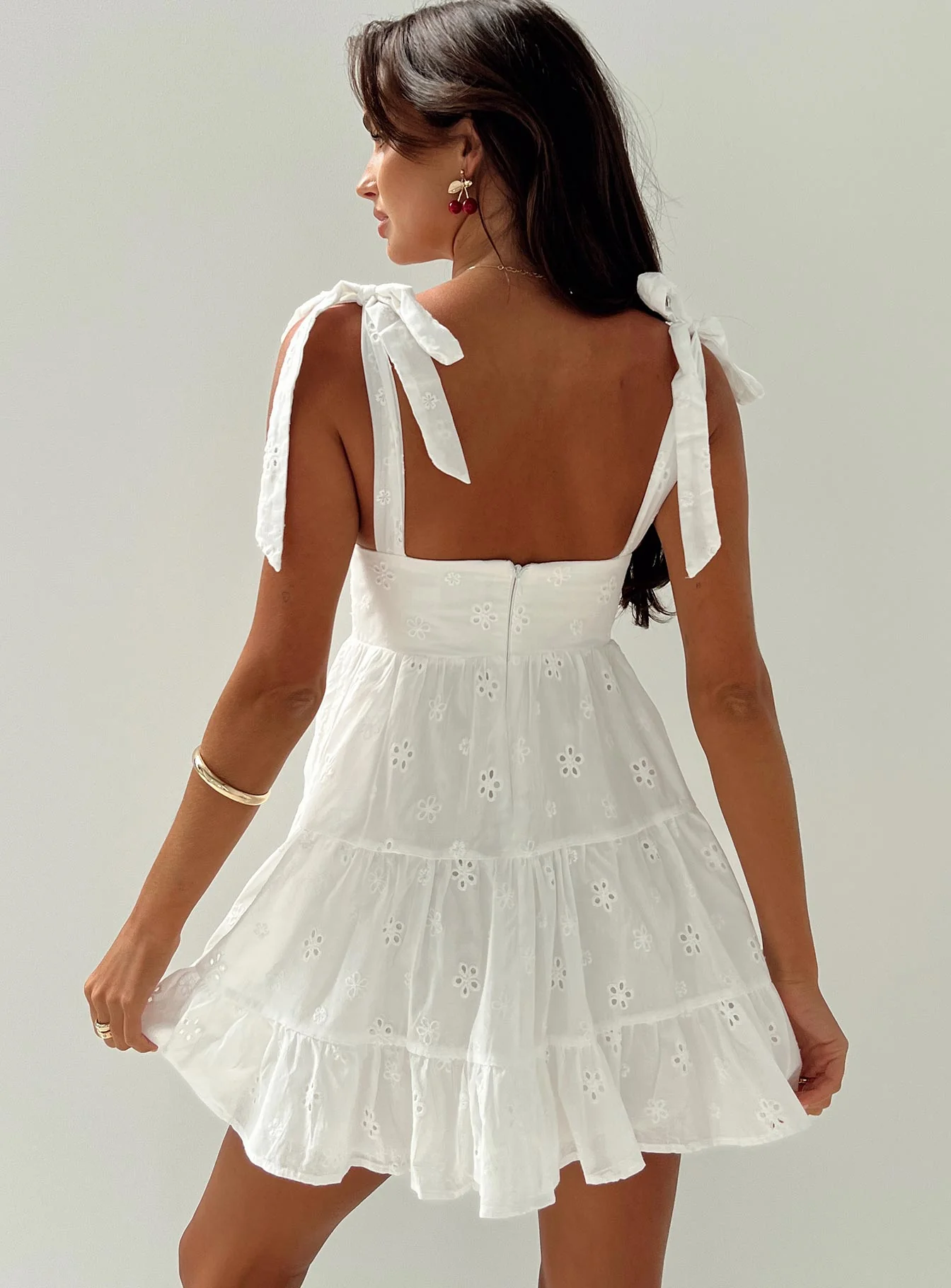 Galvis Mini Dress White - TREBLEV