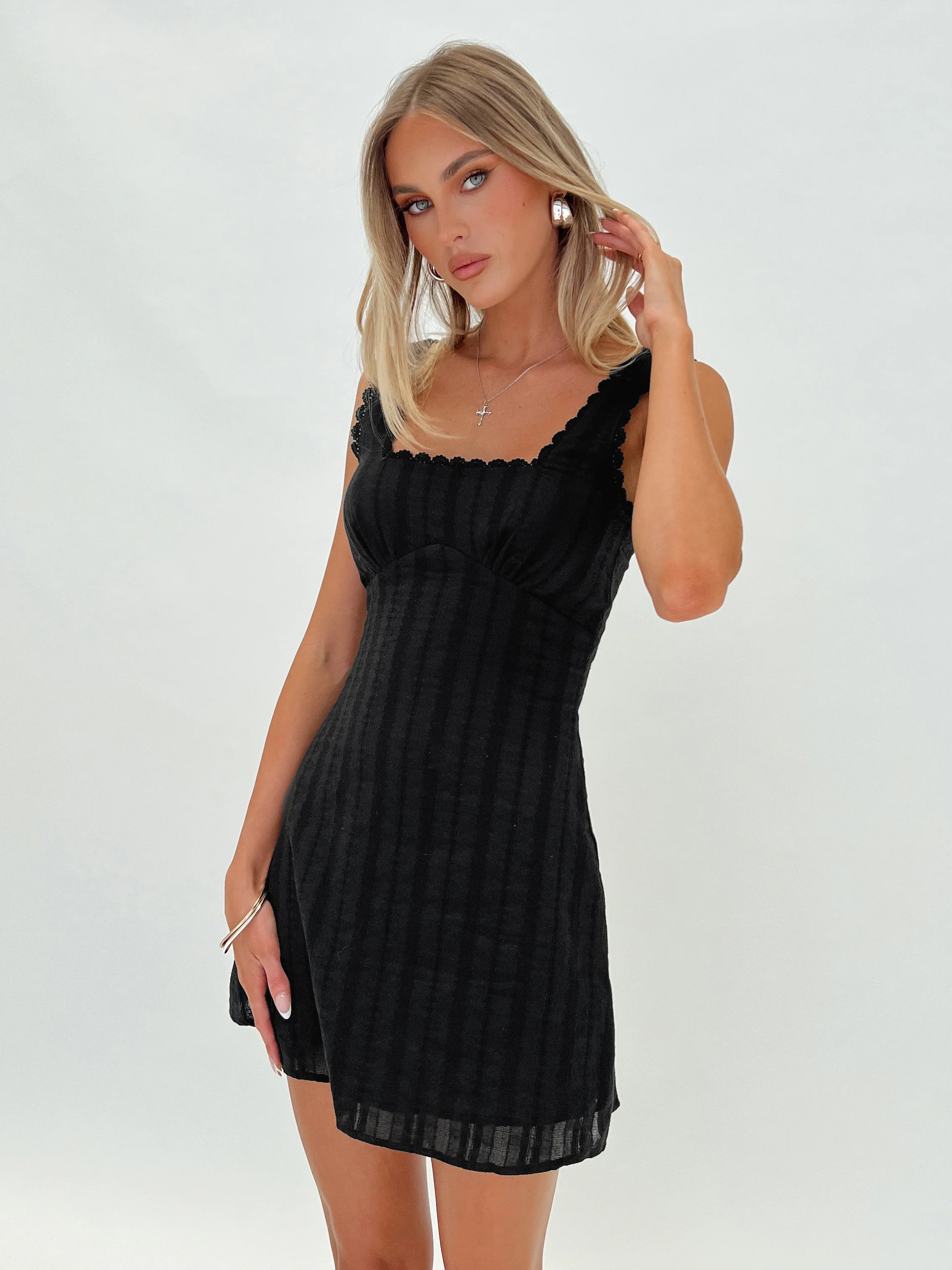 Dasha Mini Dress Black - TREBLEV