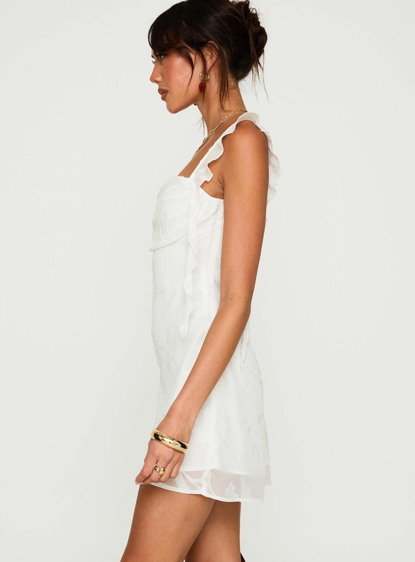 Lanai Mini Dress White Floral - TREBLEV