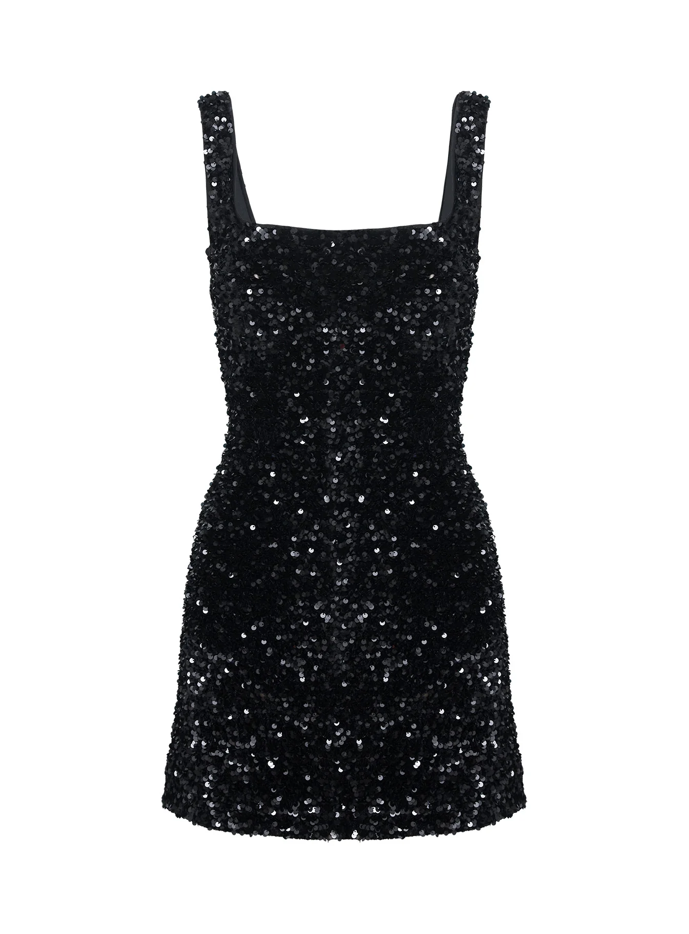 Miss Me Sequin Mini Dress Black - TREBLEV