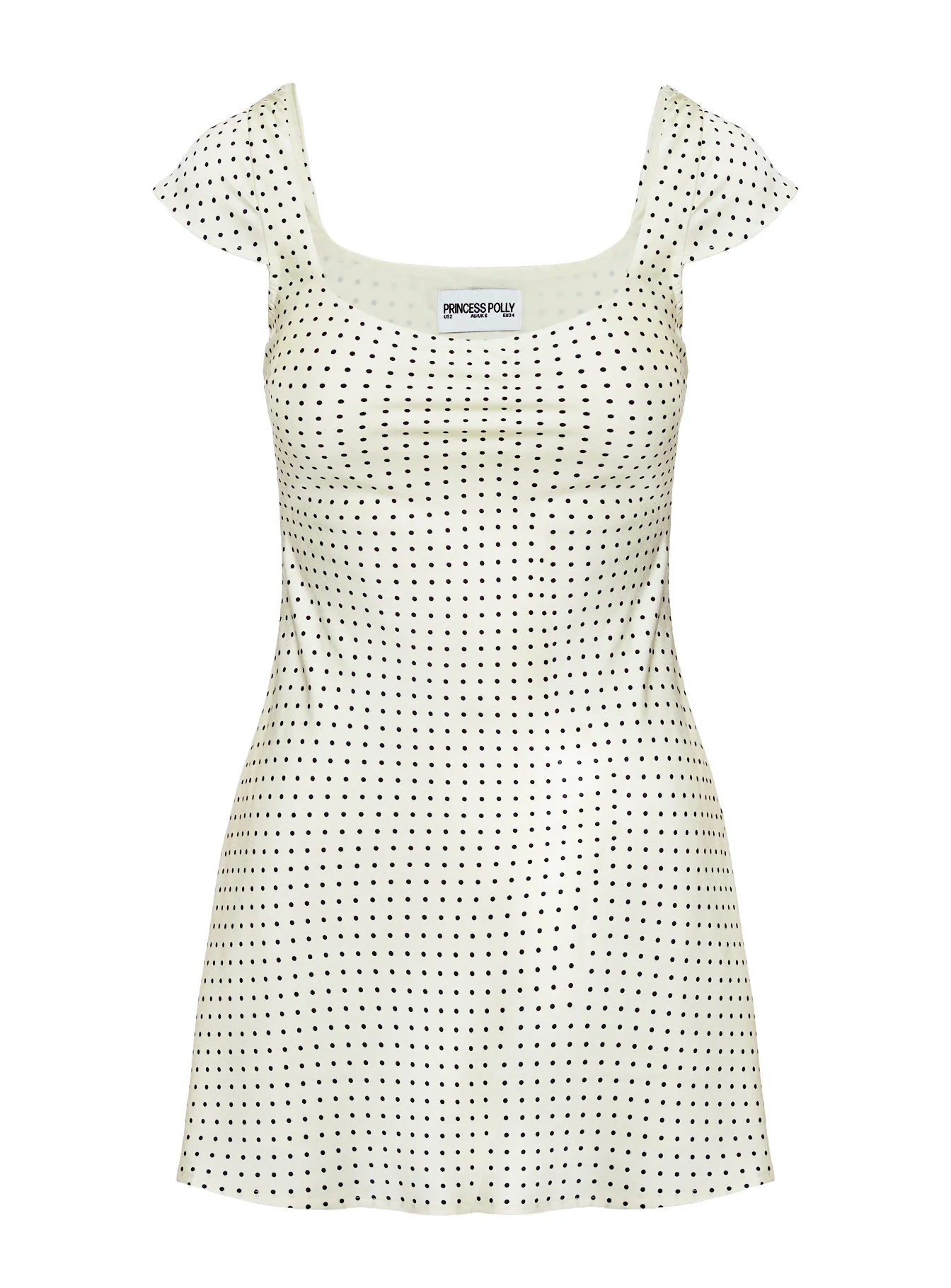 Lucienna Polka Dot Mini Dress White / Black - TREBLEV