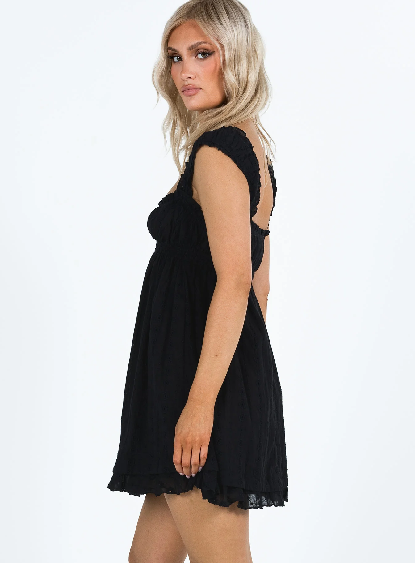 Carlita Mini Dress Black - TREBLEV