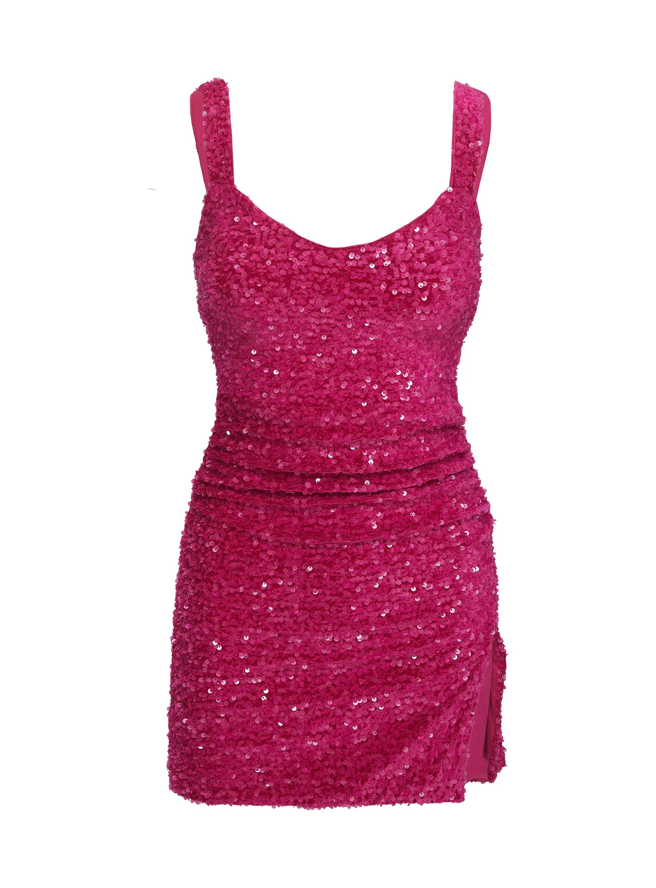 Centerfold Sequin Mini Dress Pink - TREBLEV