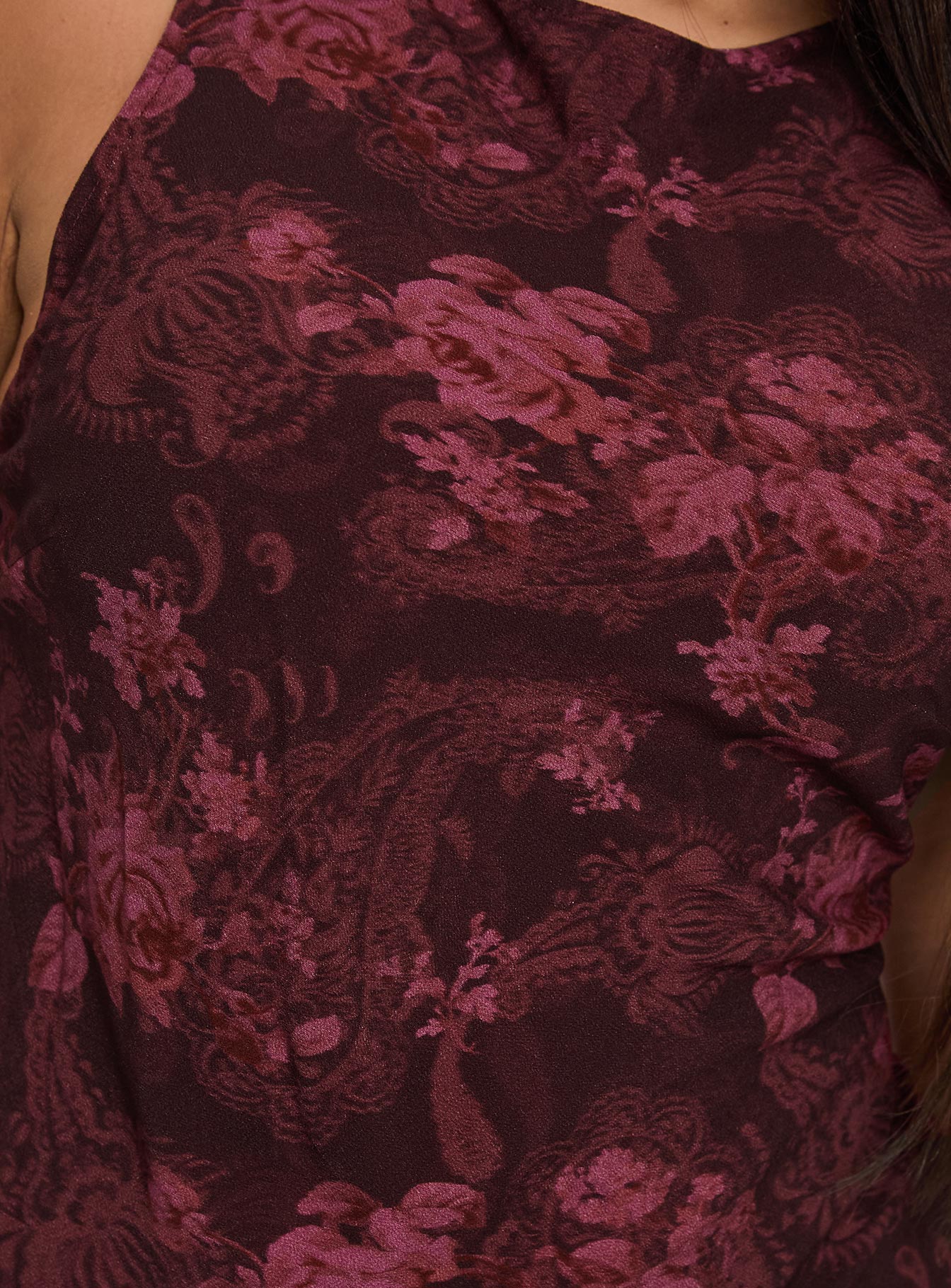 Vivre Mini Dress Burgundy Paisley Curve - TREBLEV