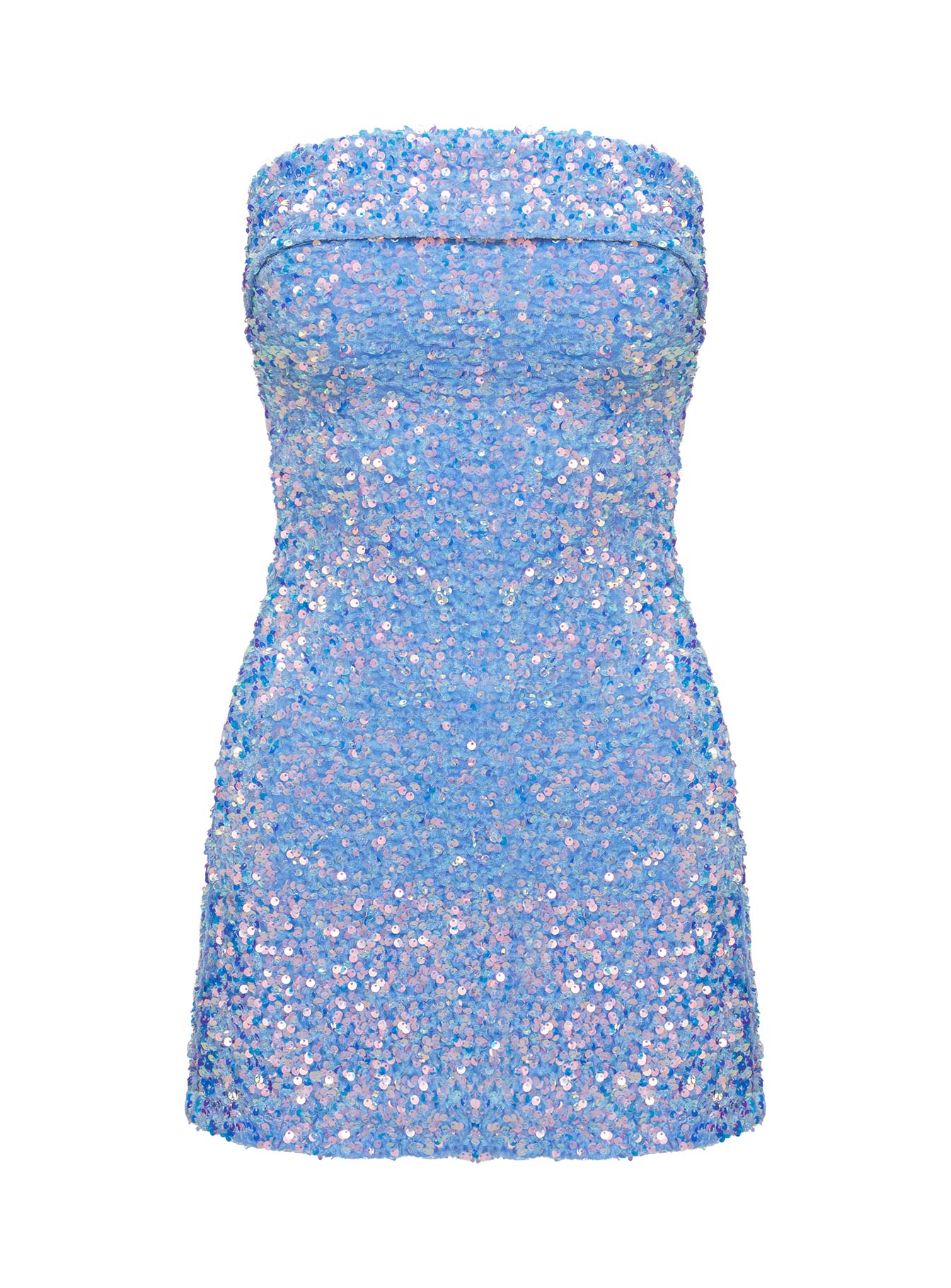 Caprina Sequin Mini Dress Light Blue - TREBLEV