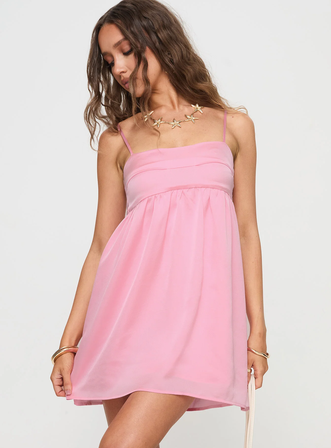 Ortega Mini Dress Pink - TREBLEV