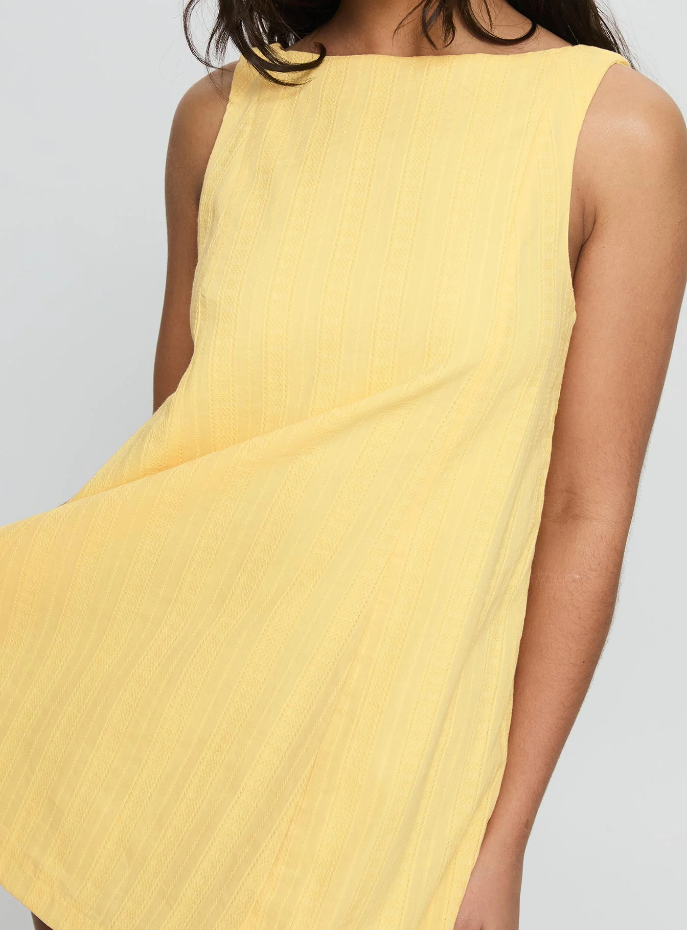 Lorenie Shift Mini Dress Yellow - TREBLEV