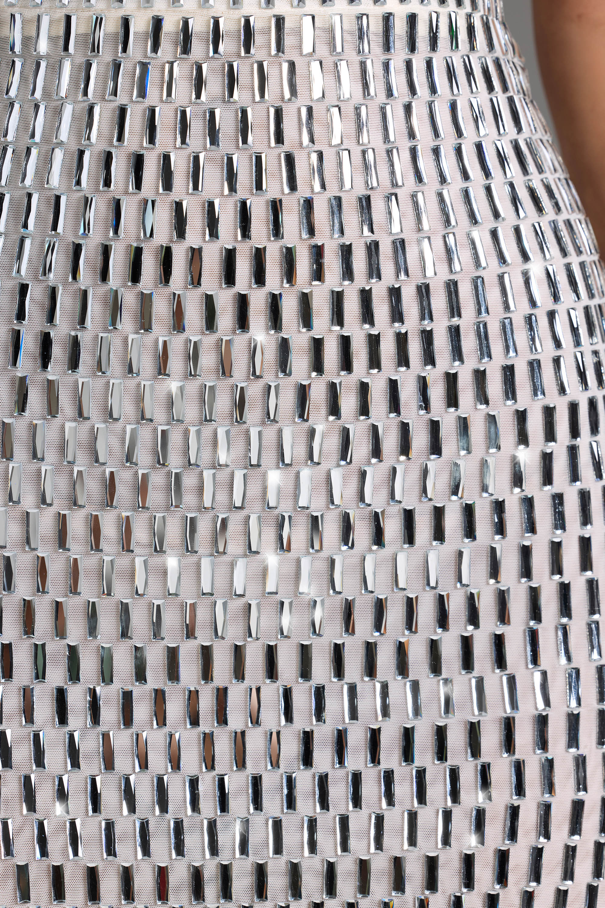 Embellished Bandeau Mini Dress in White - TREBLEV