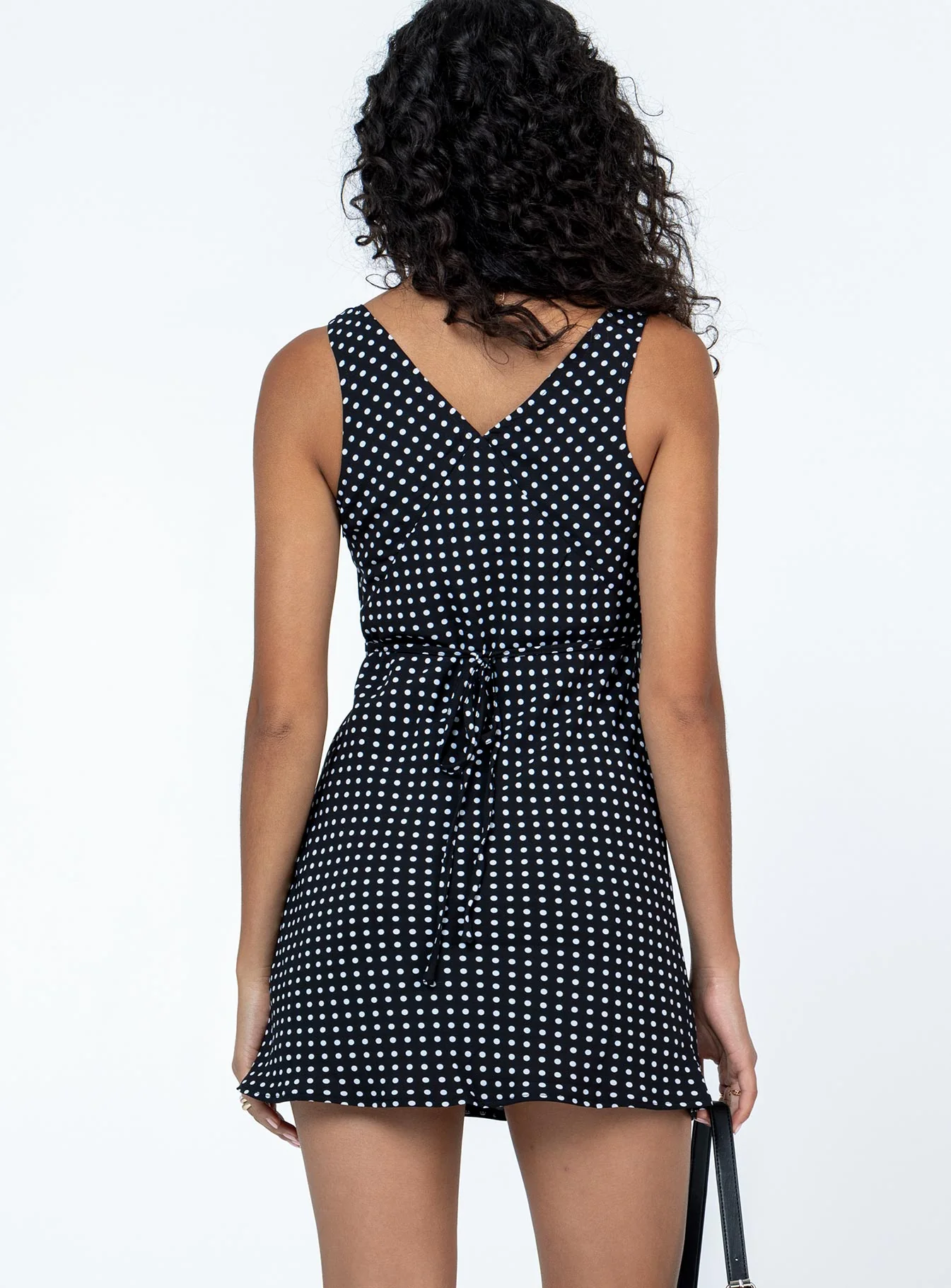 Nellie Mini Dress Black Polka Dot - TREBLEV