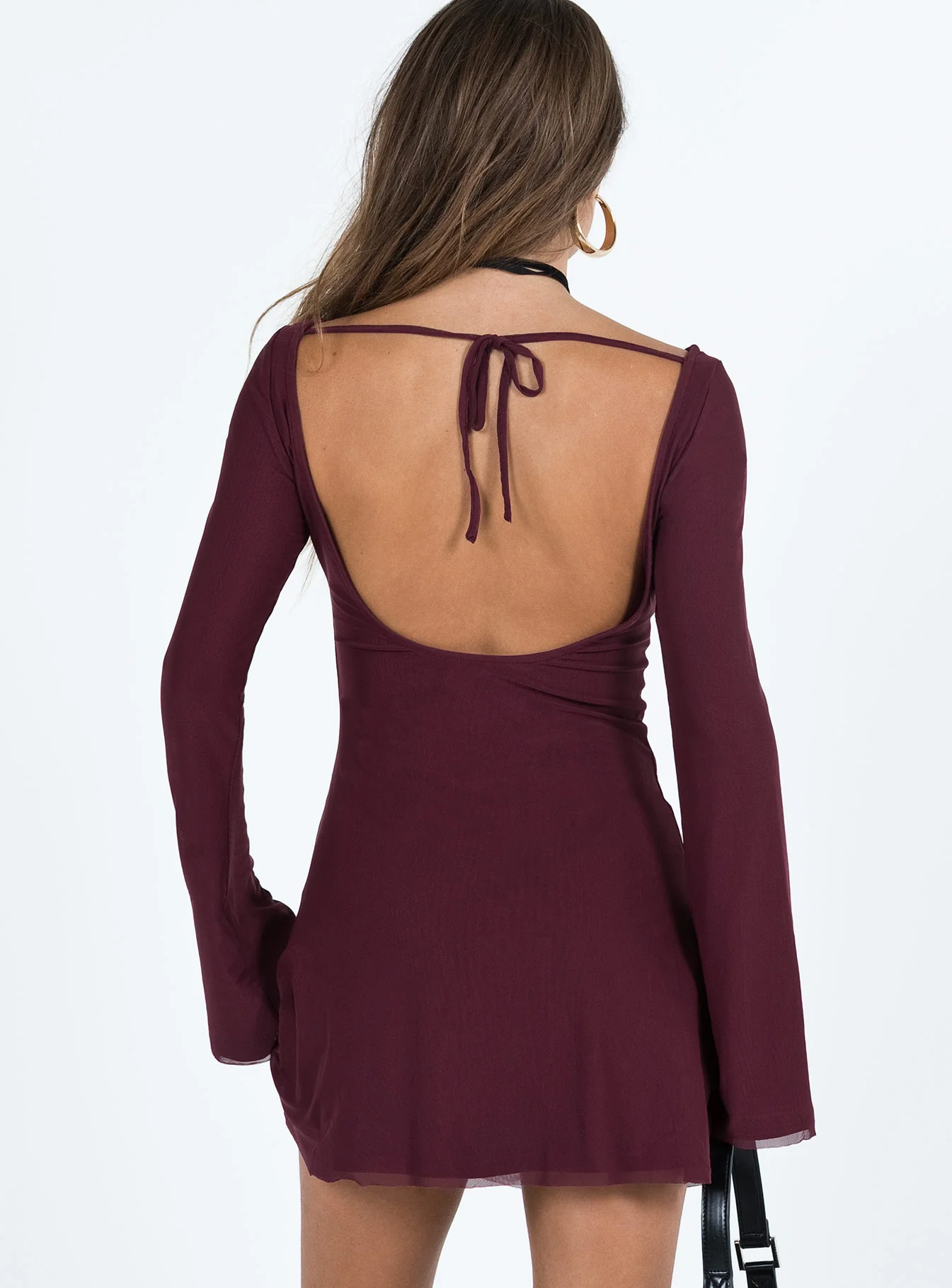Lukea Long Sleeve Mini Dress Mauve - TREBLEV