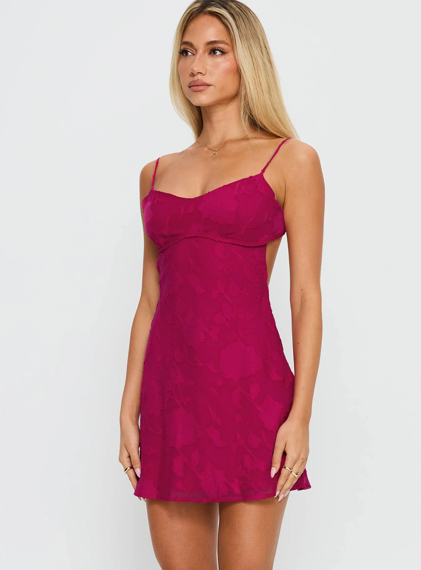 Clemence Mini Dress Hot Pink - TREBLEV