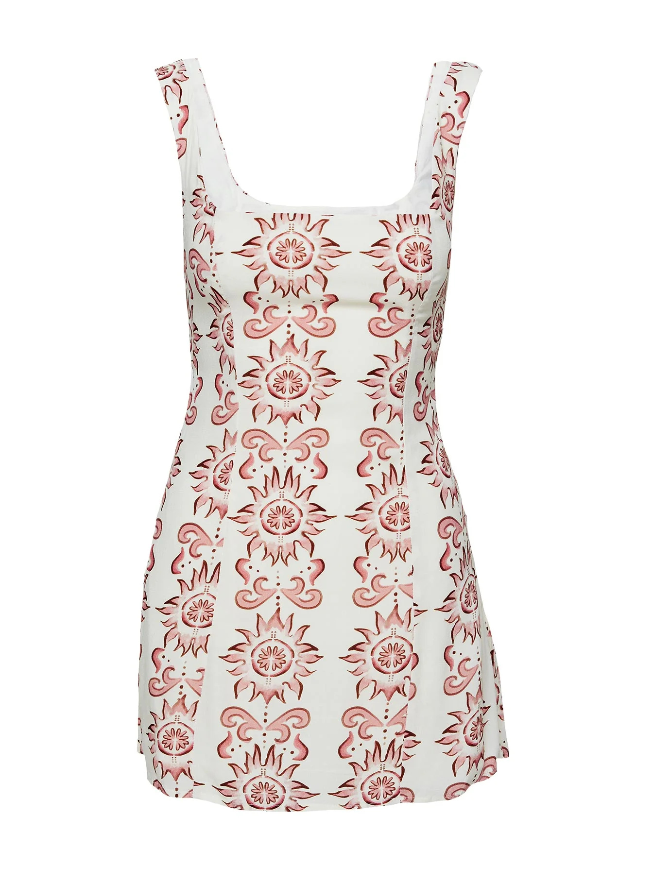 Maris Mini Dress Cream / Pink - TREBLEV