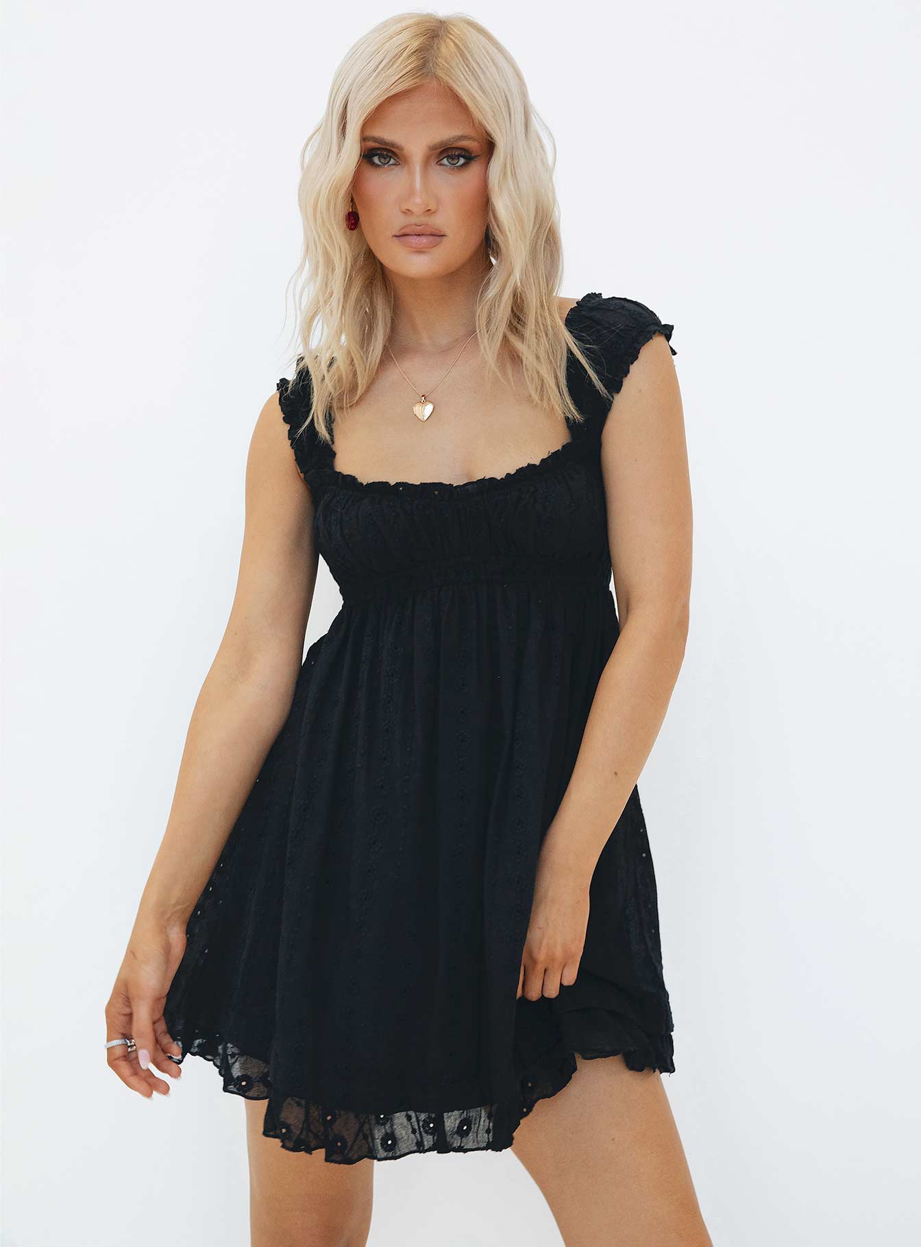 Carlita Mini Dress Black - TREBLEV