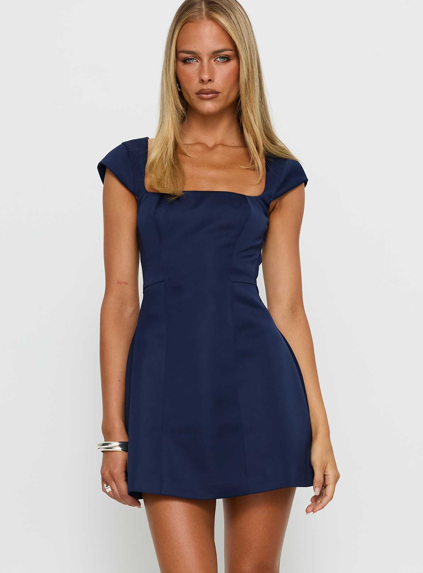 Mariza Mini Dress Navy - TREBLEV