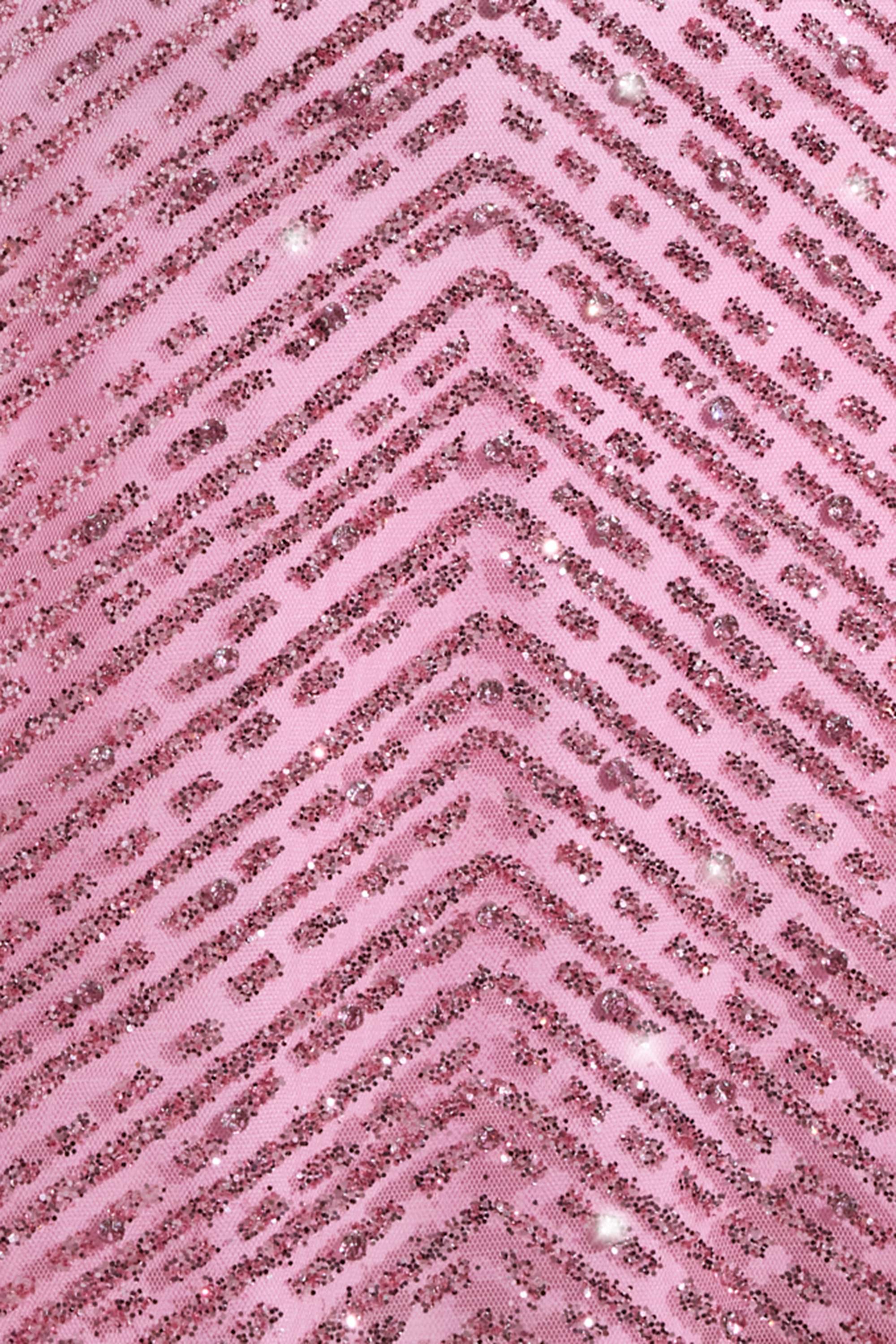 Embellished Low-Rise A-Line Micro Mini Skirt in Pink - TREBLEV