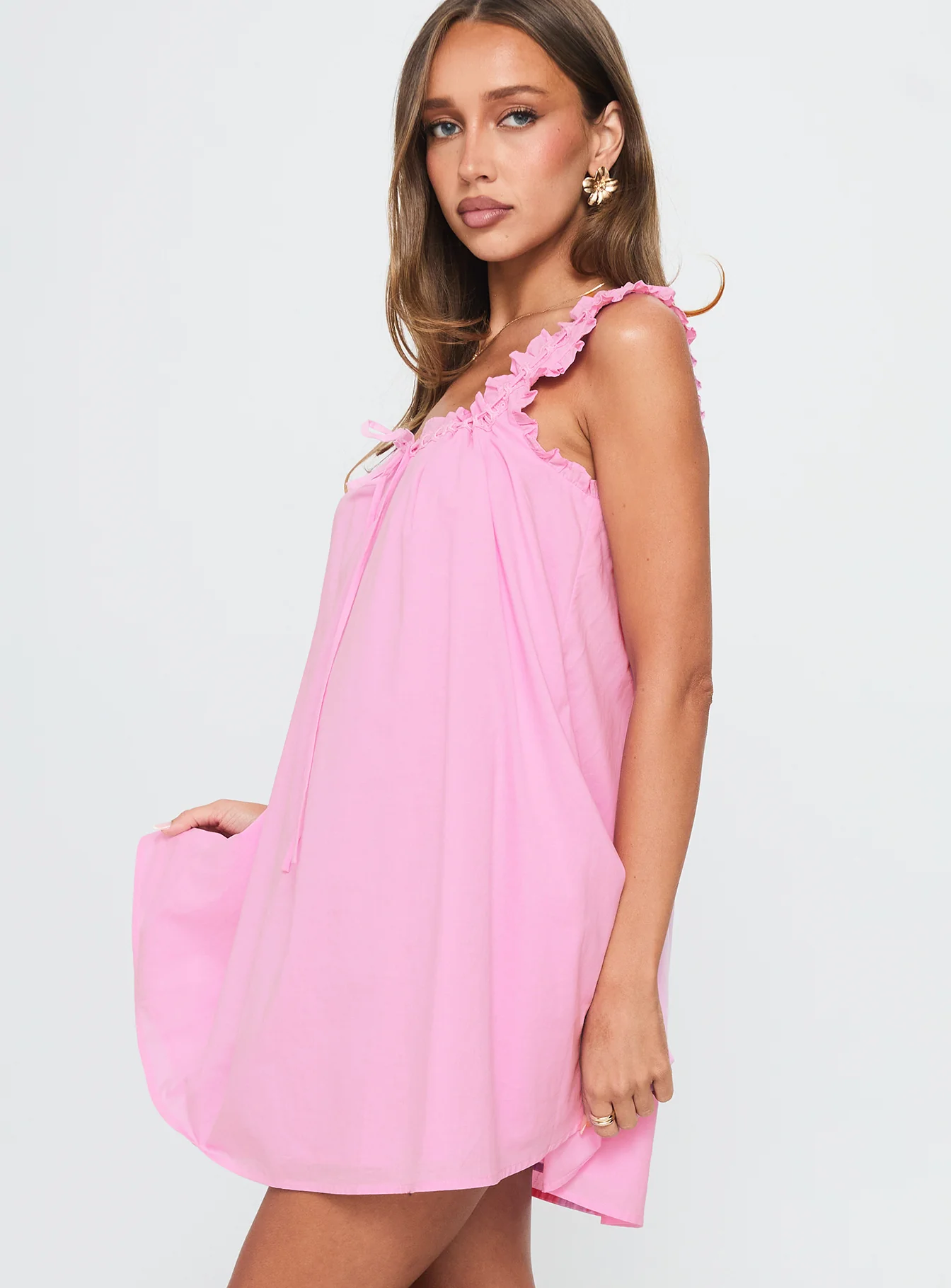 Swing Mini Dress Pink - TREBLEV