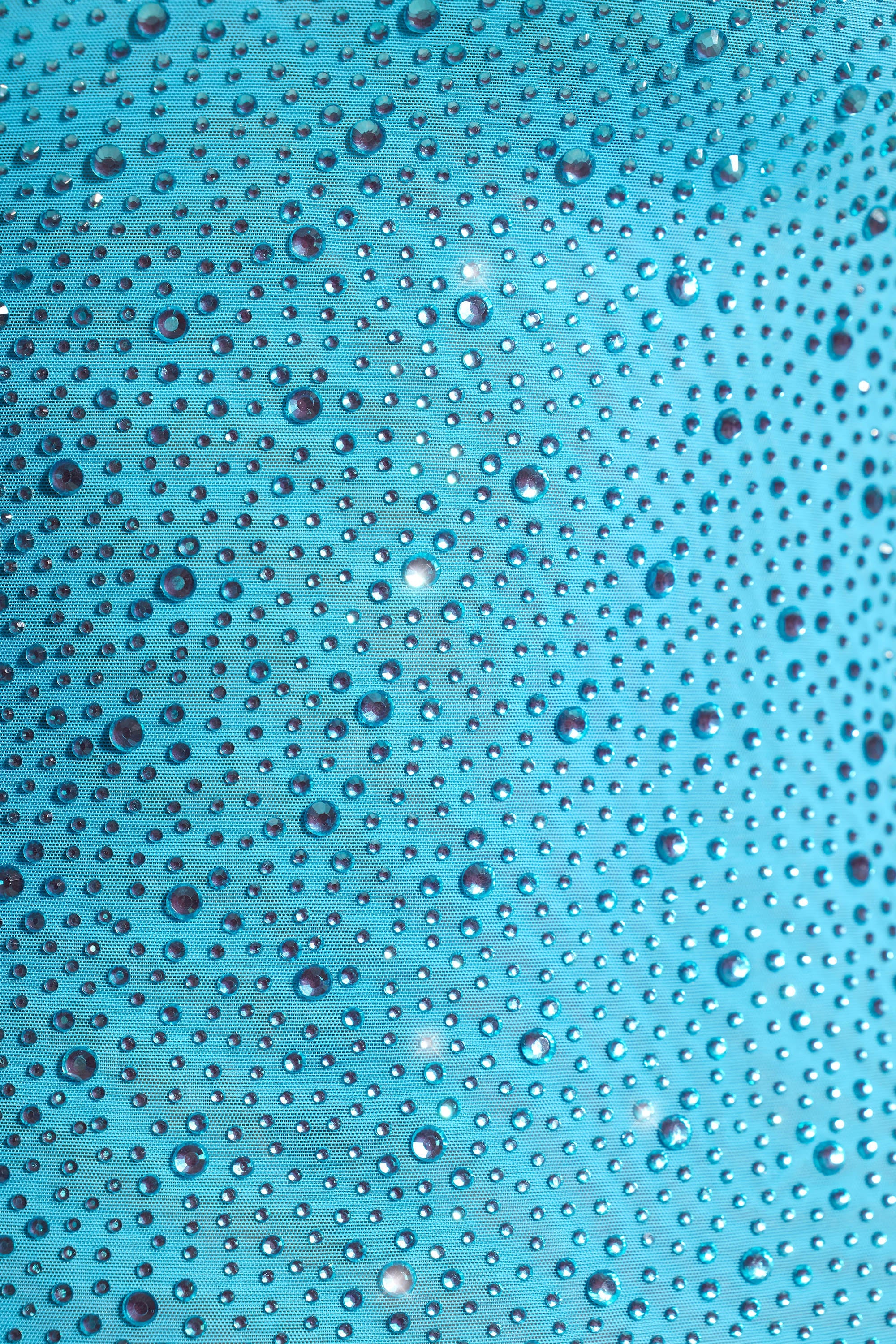 Embellished Bodycon Mini Dress in Aqua Blue - TREBLEV