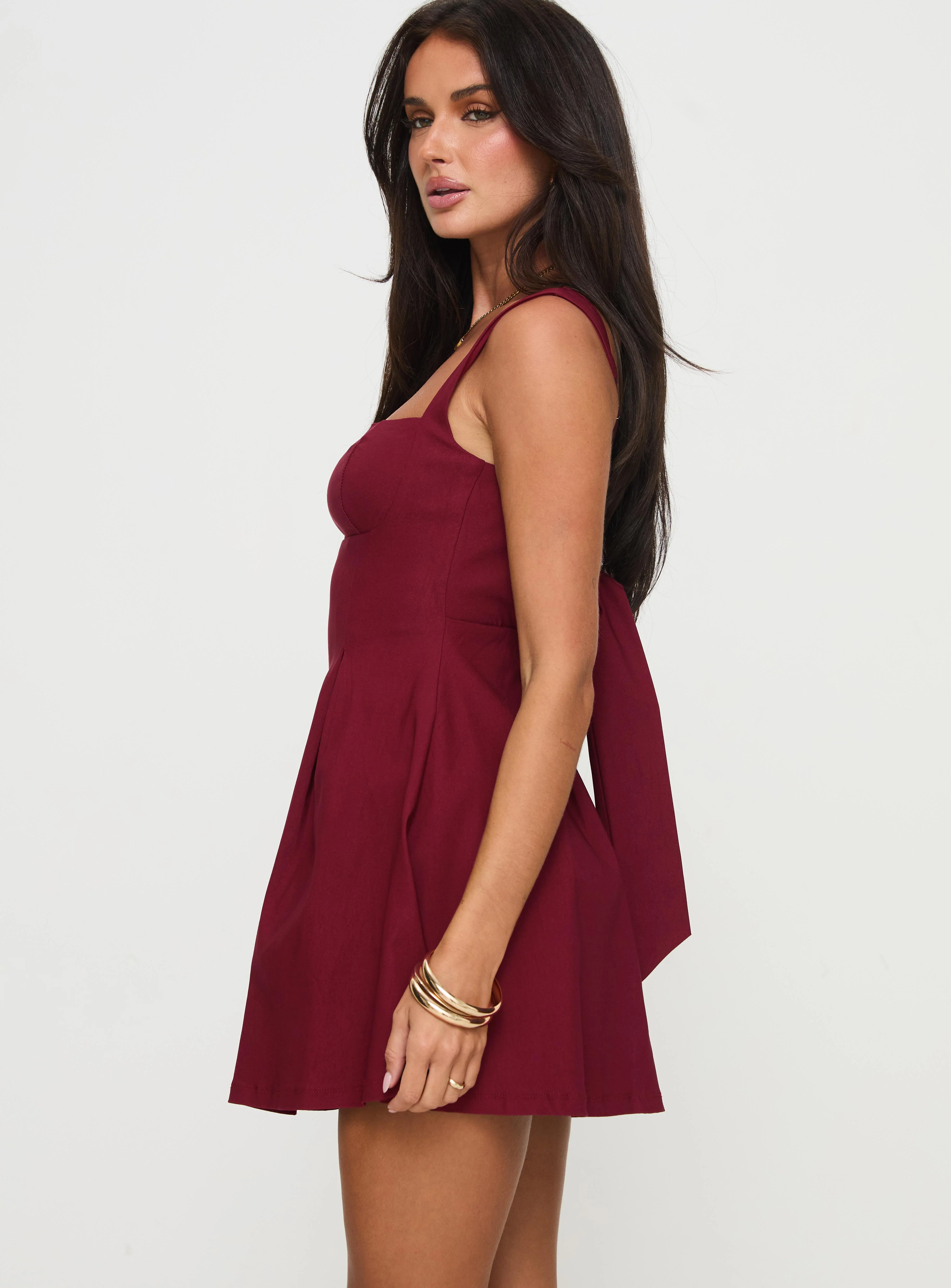 Xanthus Mini Dress Red - TREBLEV