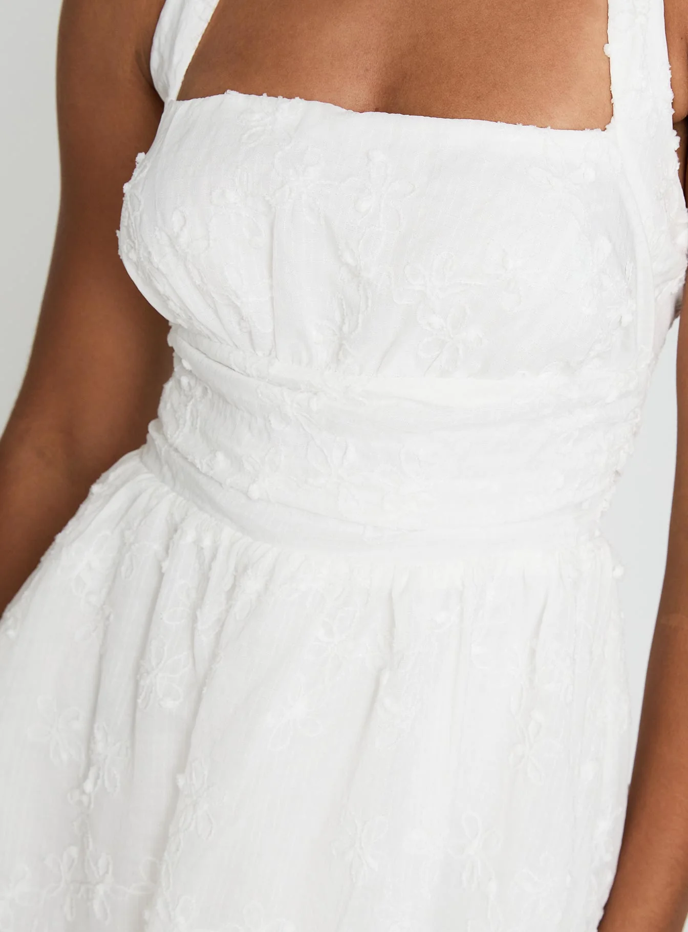 Scarlytte Halter Mini Dress White - TREBLEV