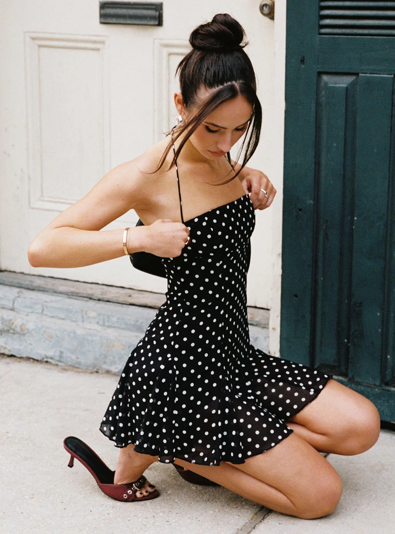 Delamere Mini Dress Black / White - TREBLEV