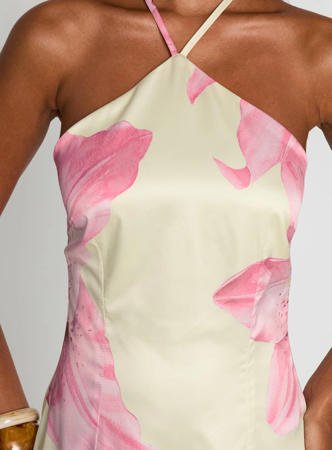 Gardens Of Eden Halter Mini Dress Multi - TREBLEV