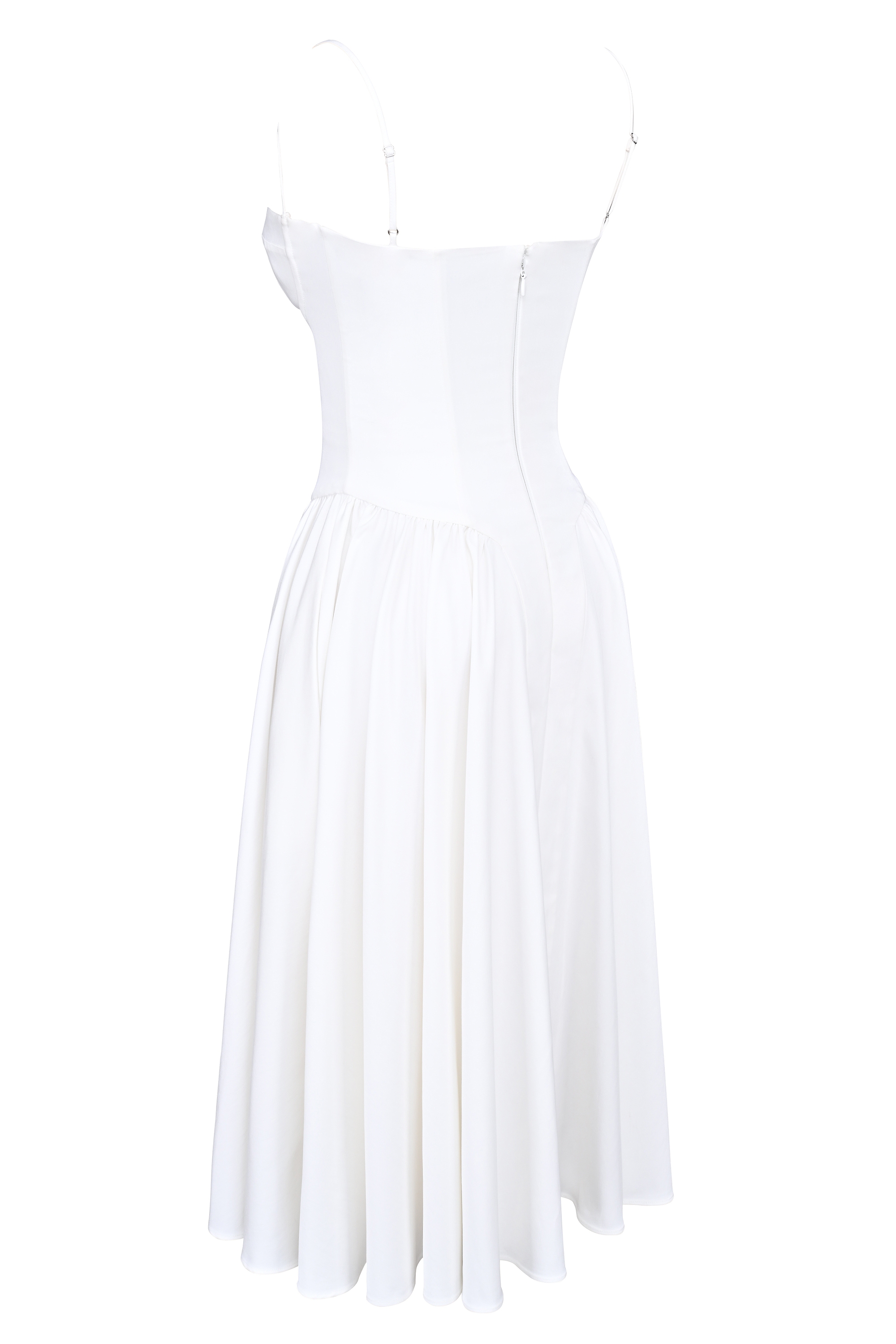 White Corset Midi Dress - TREBLEV
