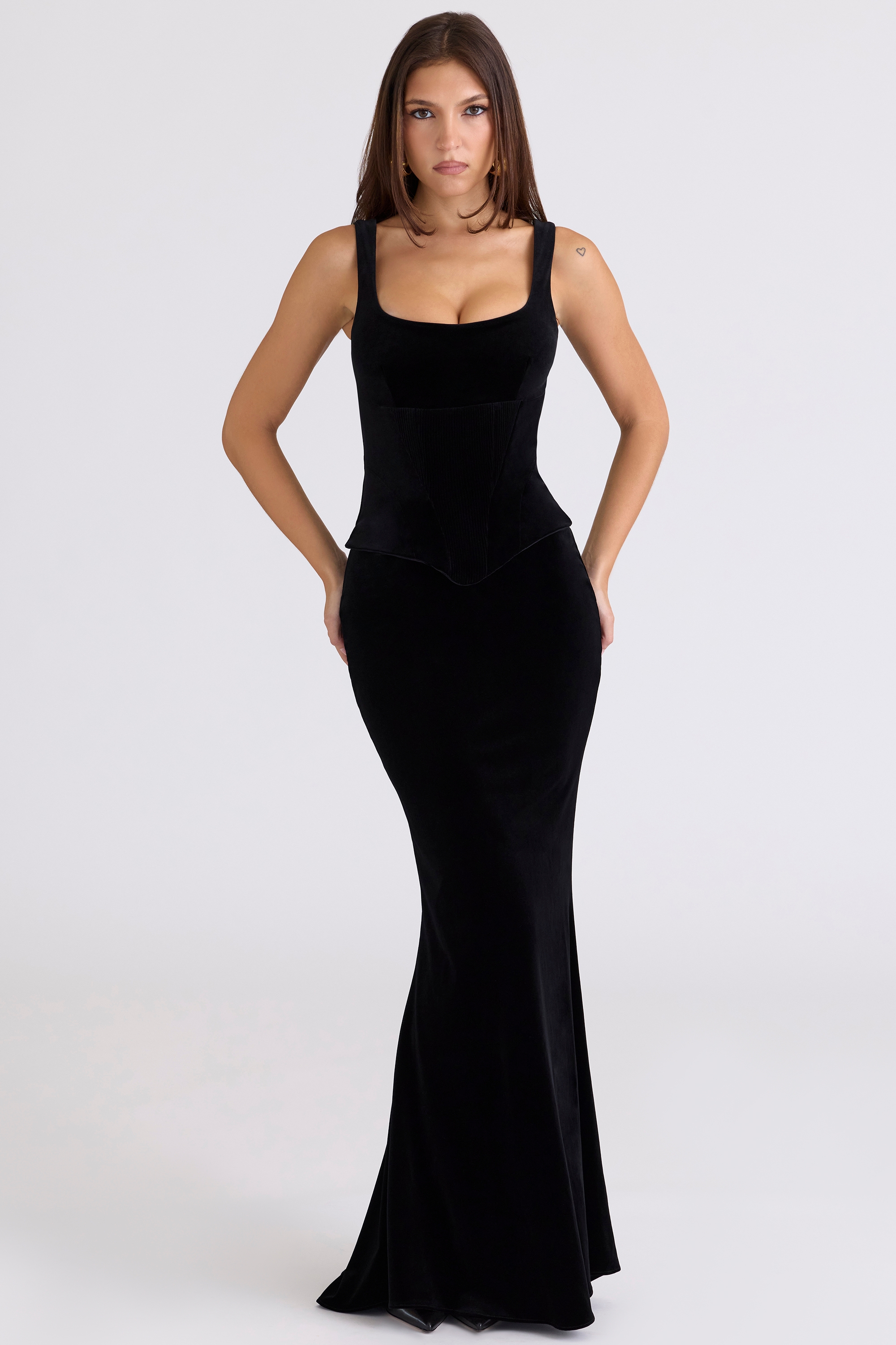 Black Velvet Hourglass Maxi Dress - Limited Edition - TREBLEV