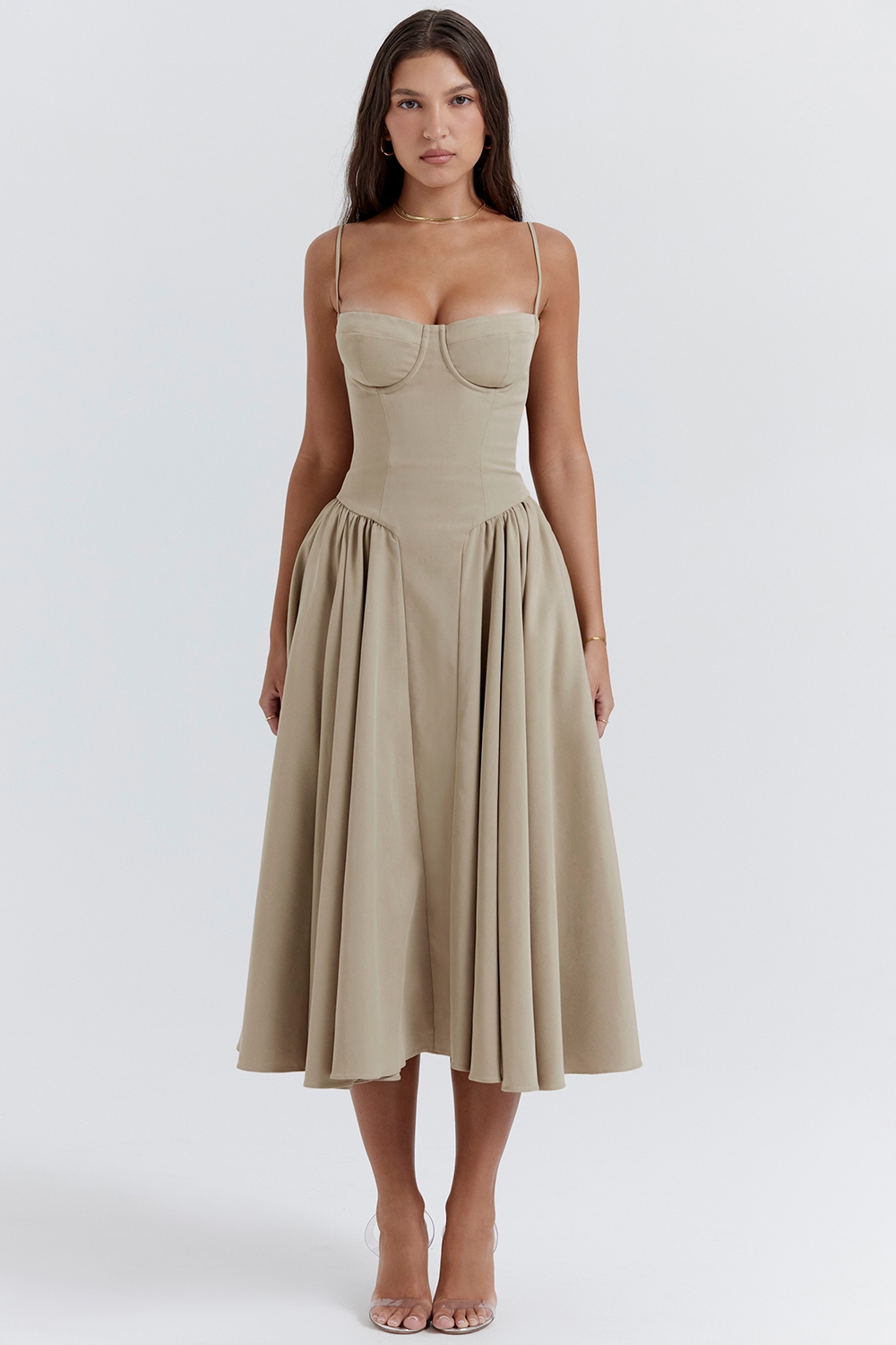 Taupe Corset Sundress - TREBLEV