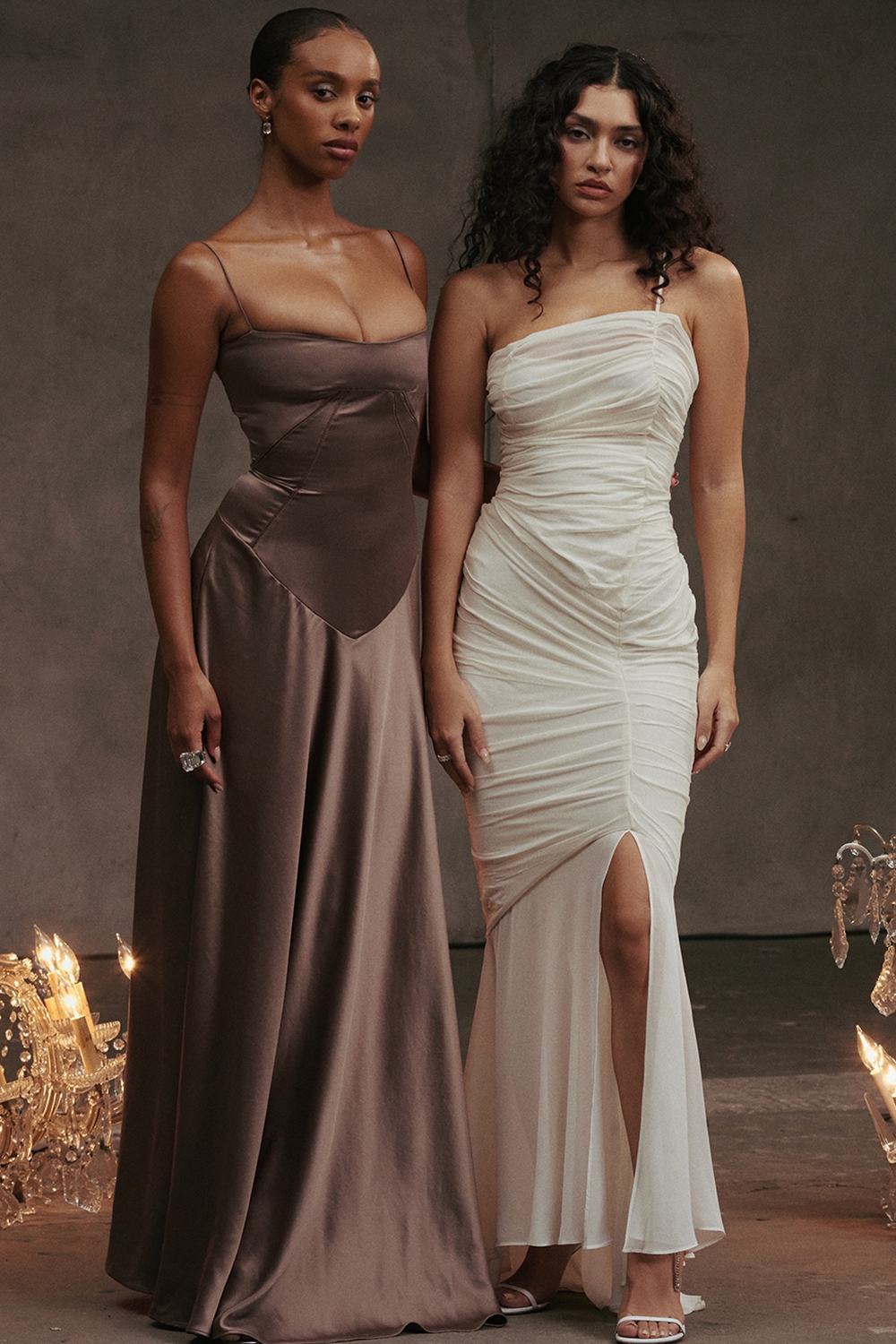 Smoke Lace Up Maxi Dress - TREBLEV