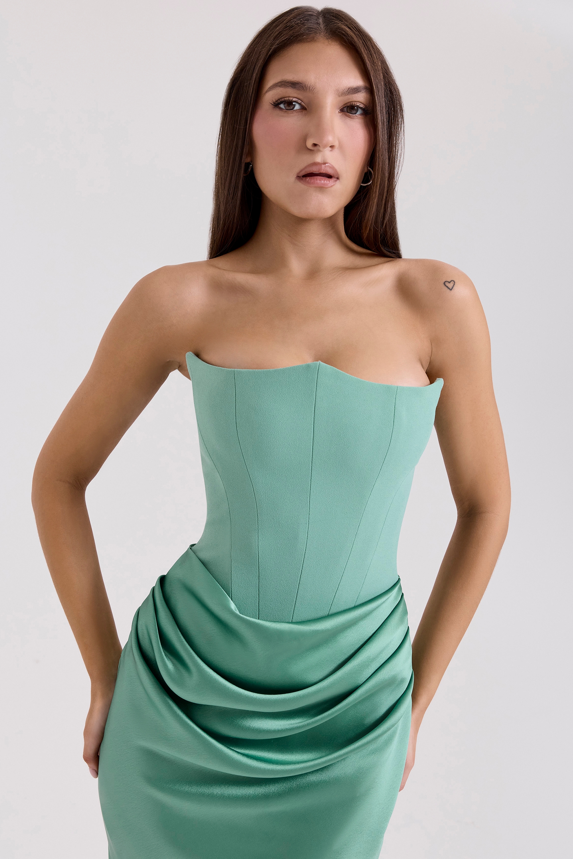 Jade Strapless Corset Maxi Dress - TREBLEV