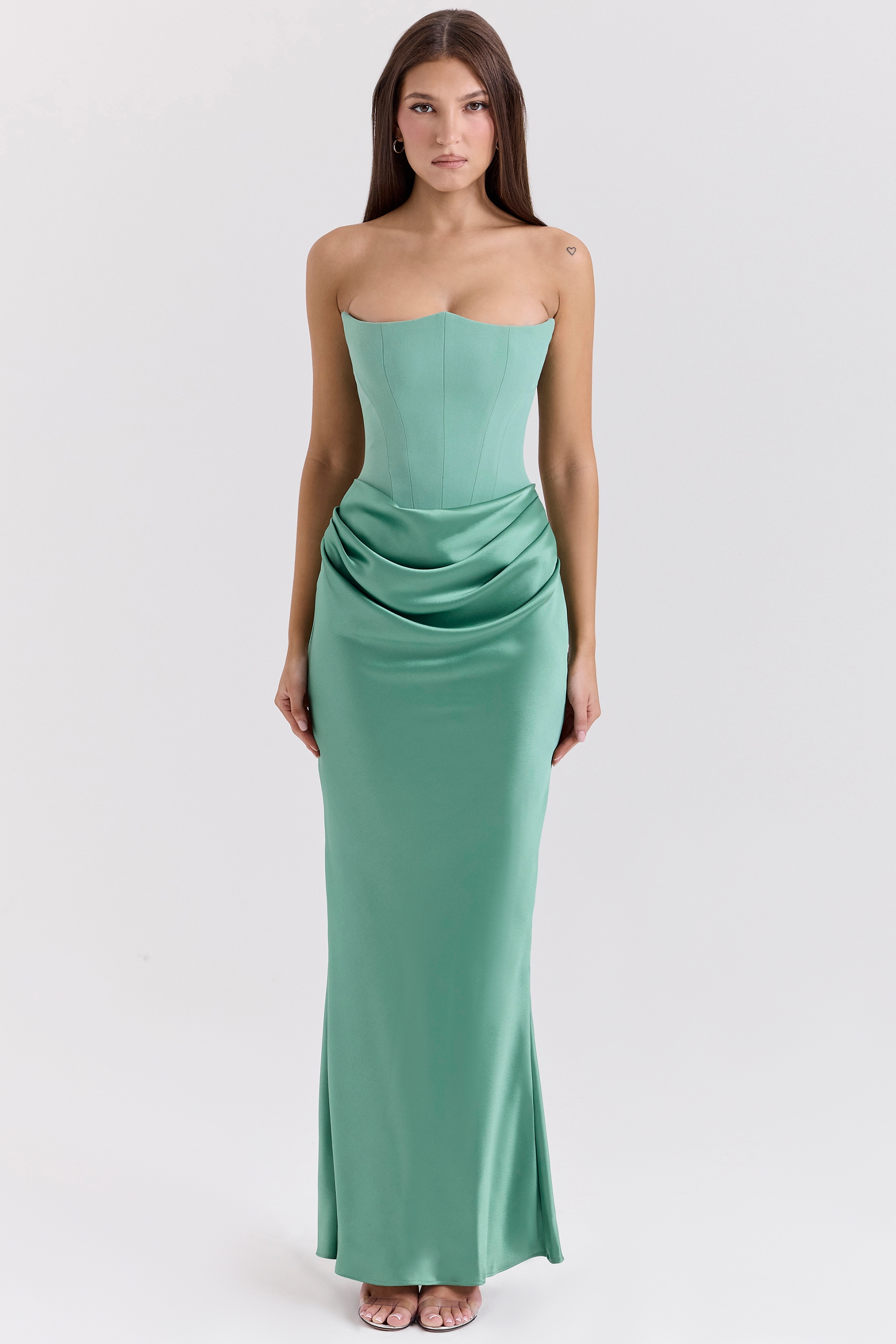 Jade Strapless Corset Maxi Dress - TREBLEV