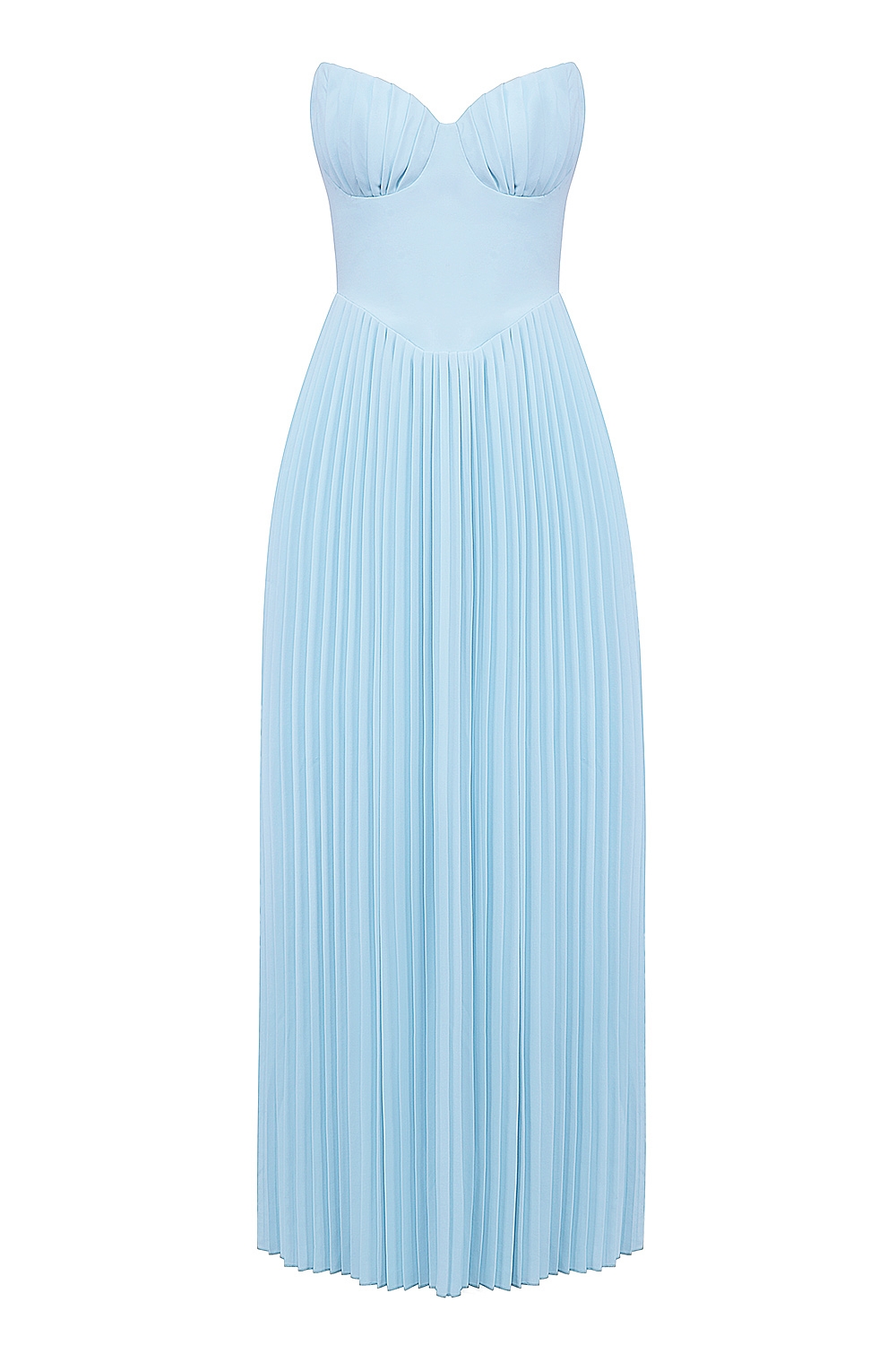 Ocean Blue Pleated Maxi Dress - TREBLEV