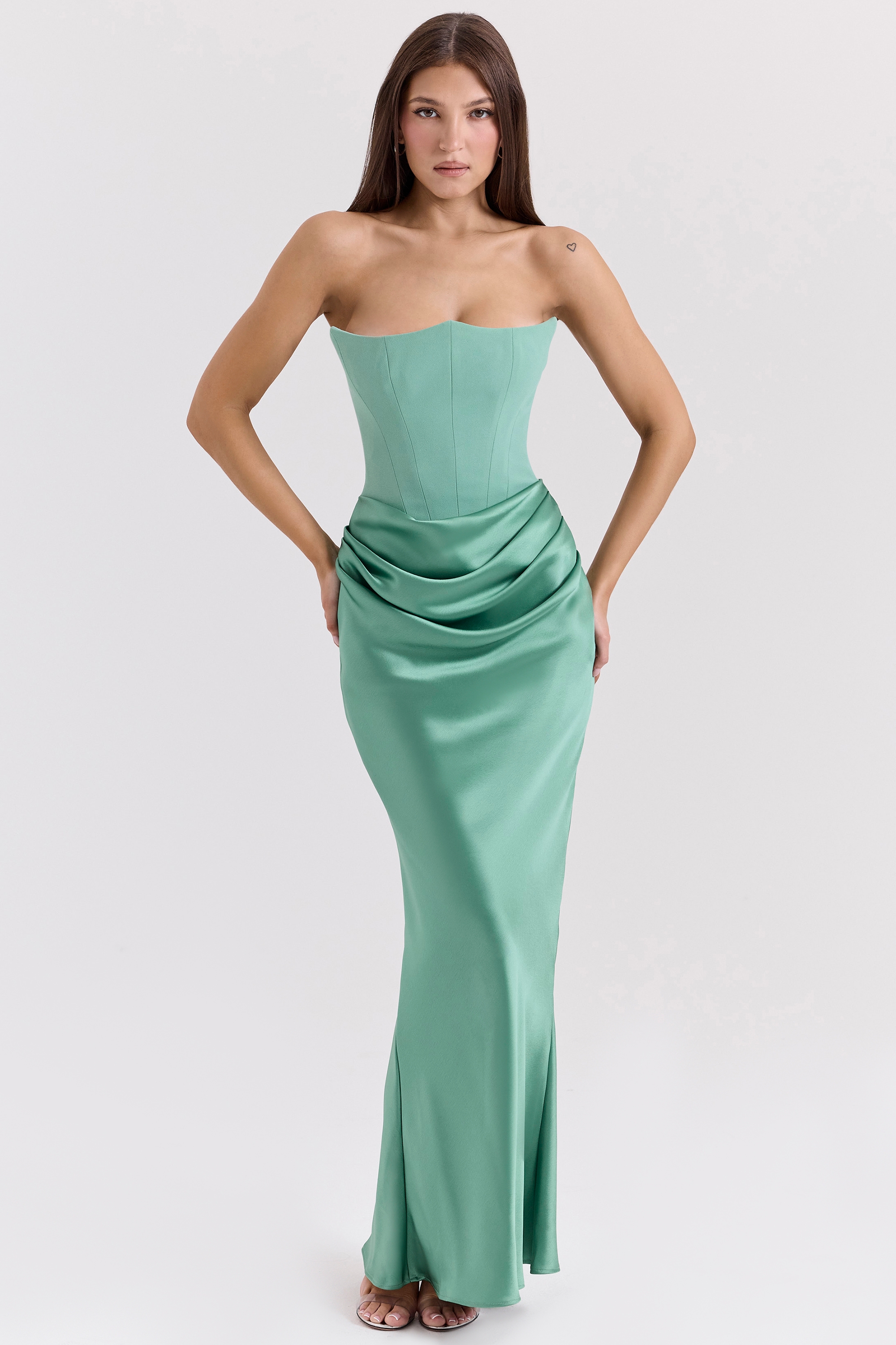 Jade Strapless Corset Maxi Dress - TREBLEV
