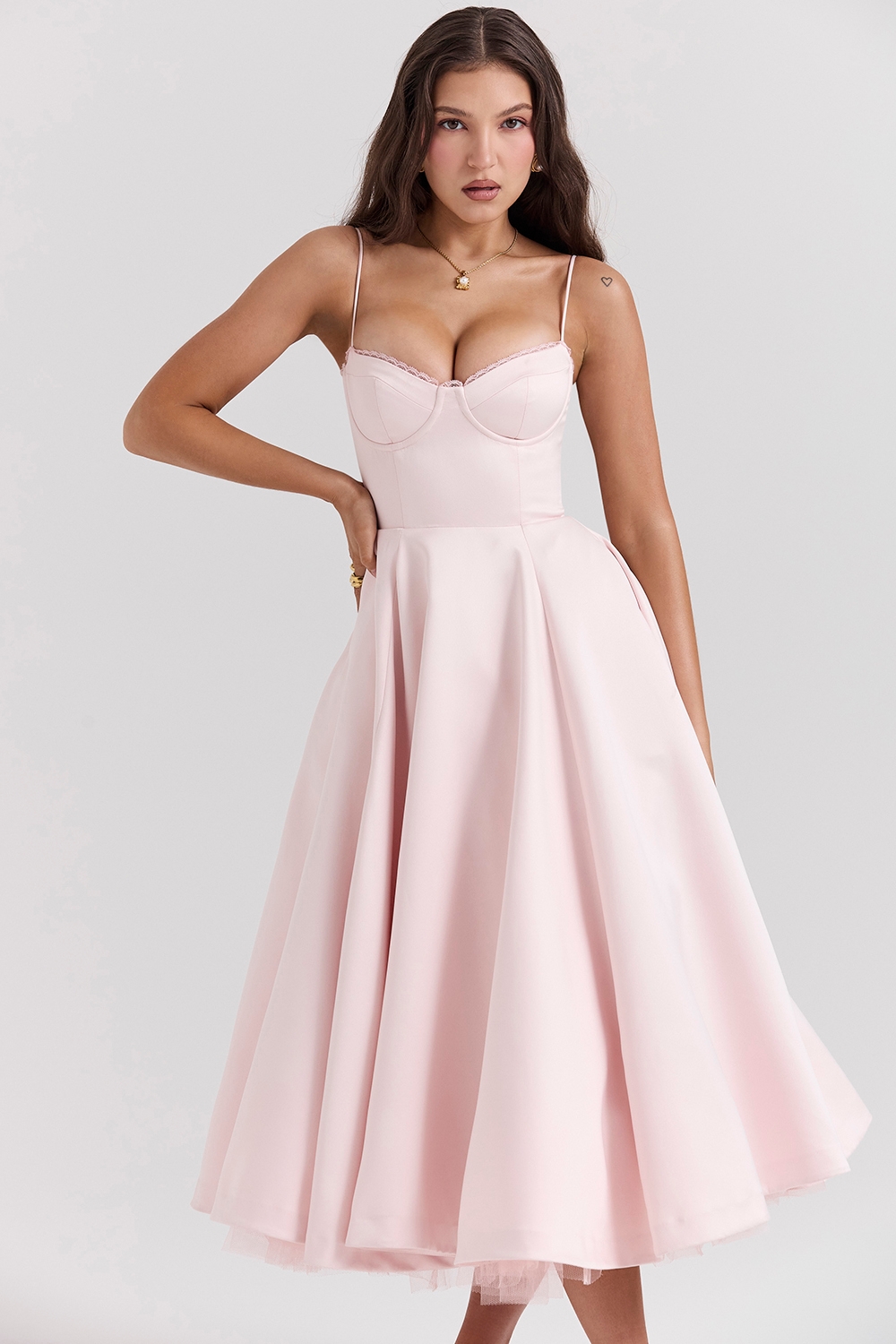 Ballerina Pink Midi Dress - TREBLEV