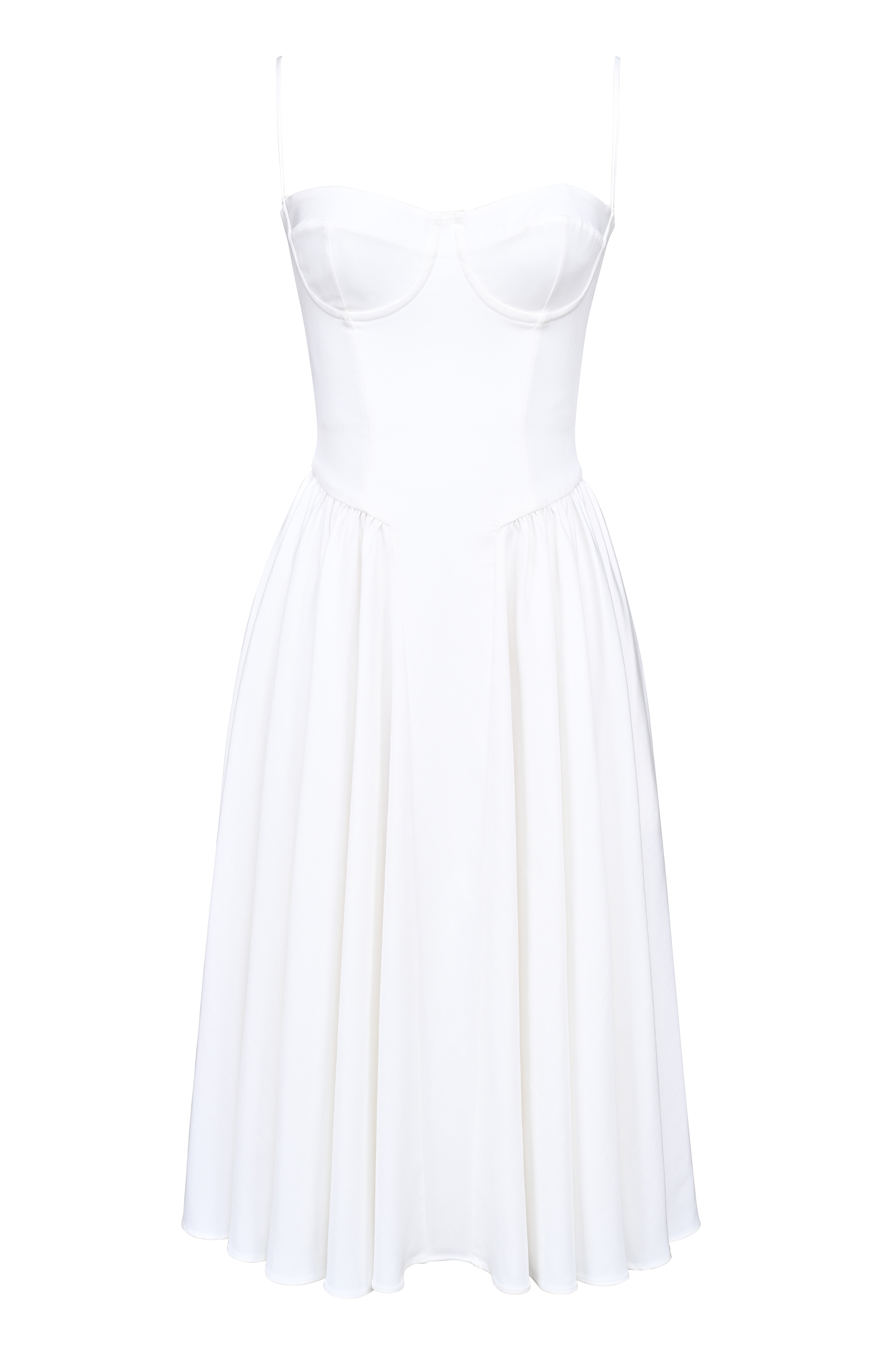 White Corset Midi Dress - TREBLEV