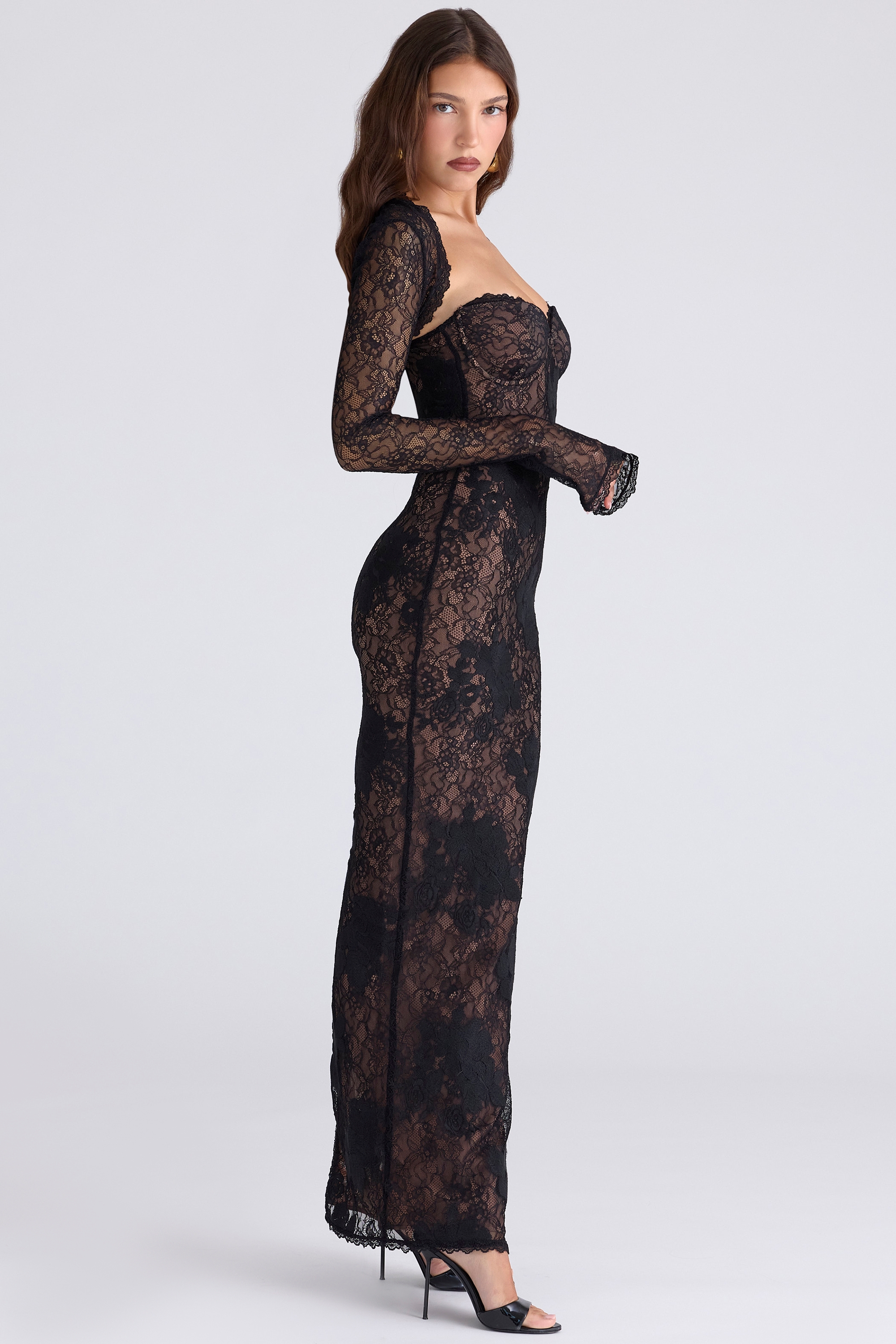 Black Lace Maxi Dress - Limited Edition - TREBLEV