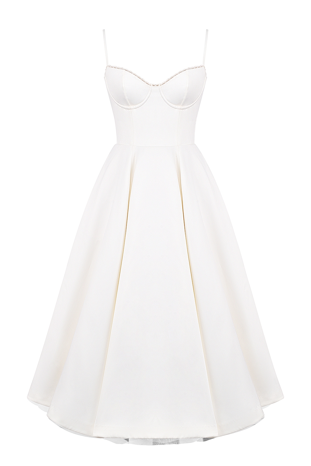 White Tulle Midi Dress - TREBLEV