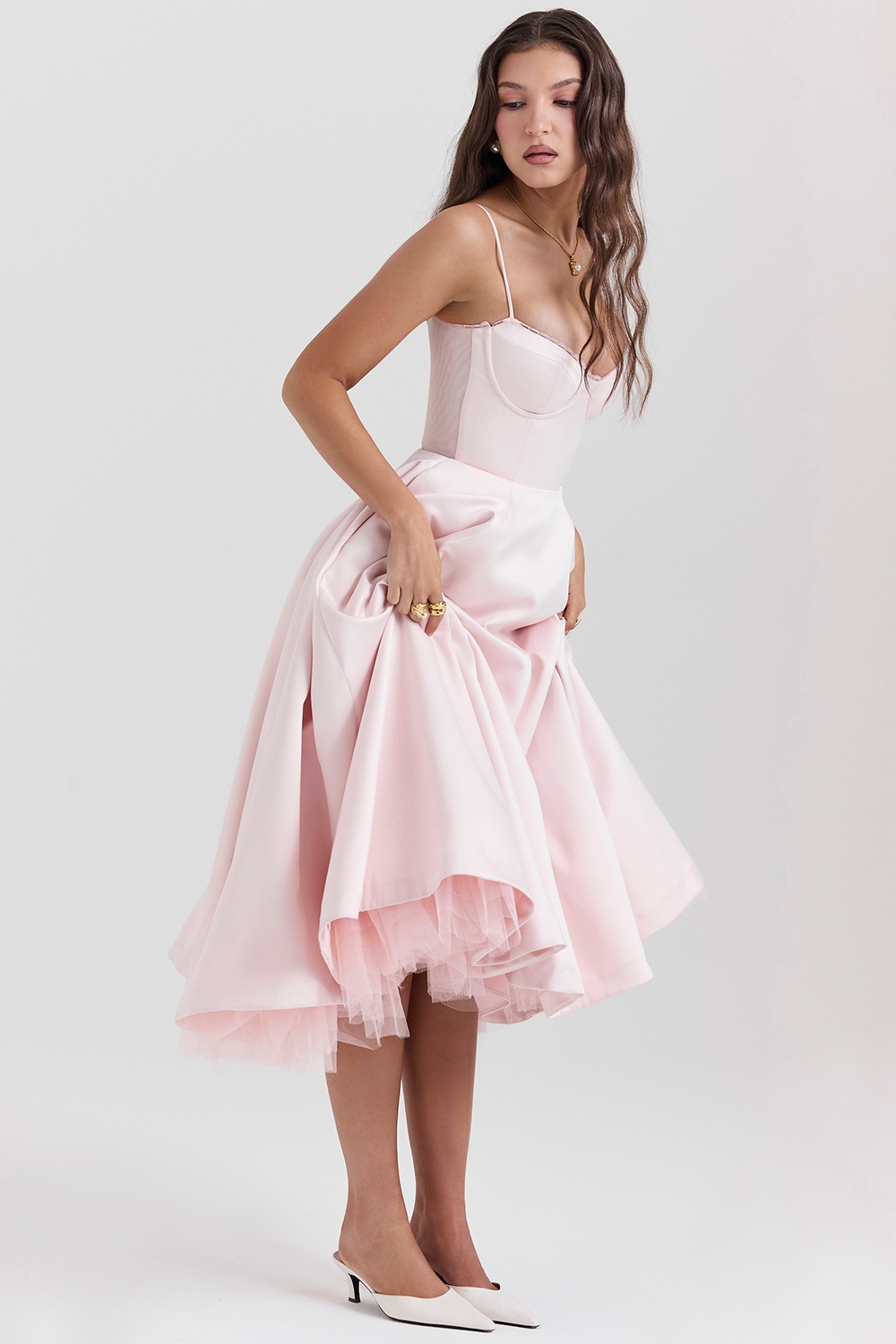 Ballerina Pink Midi Dress - TREBLEV